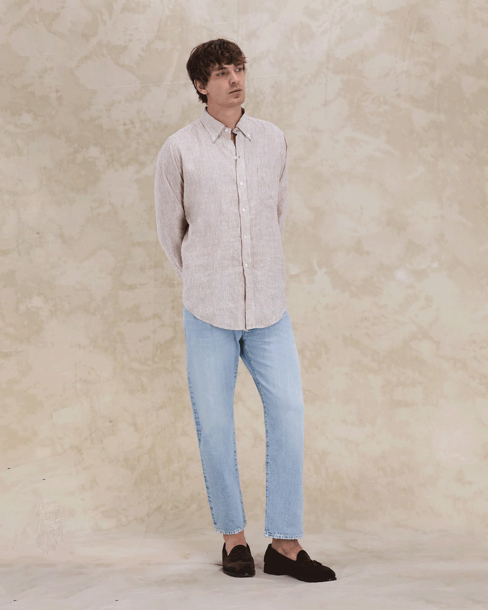 King Camicia In Lino Con Tasca