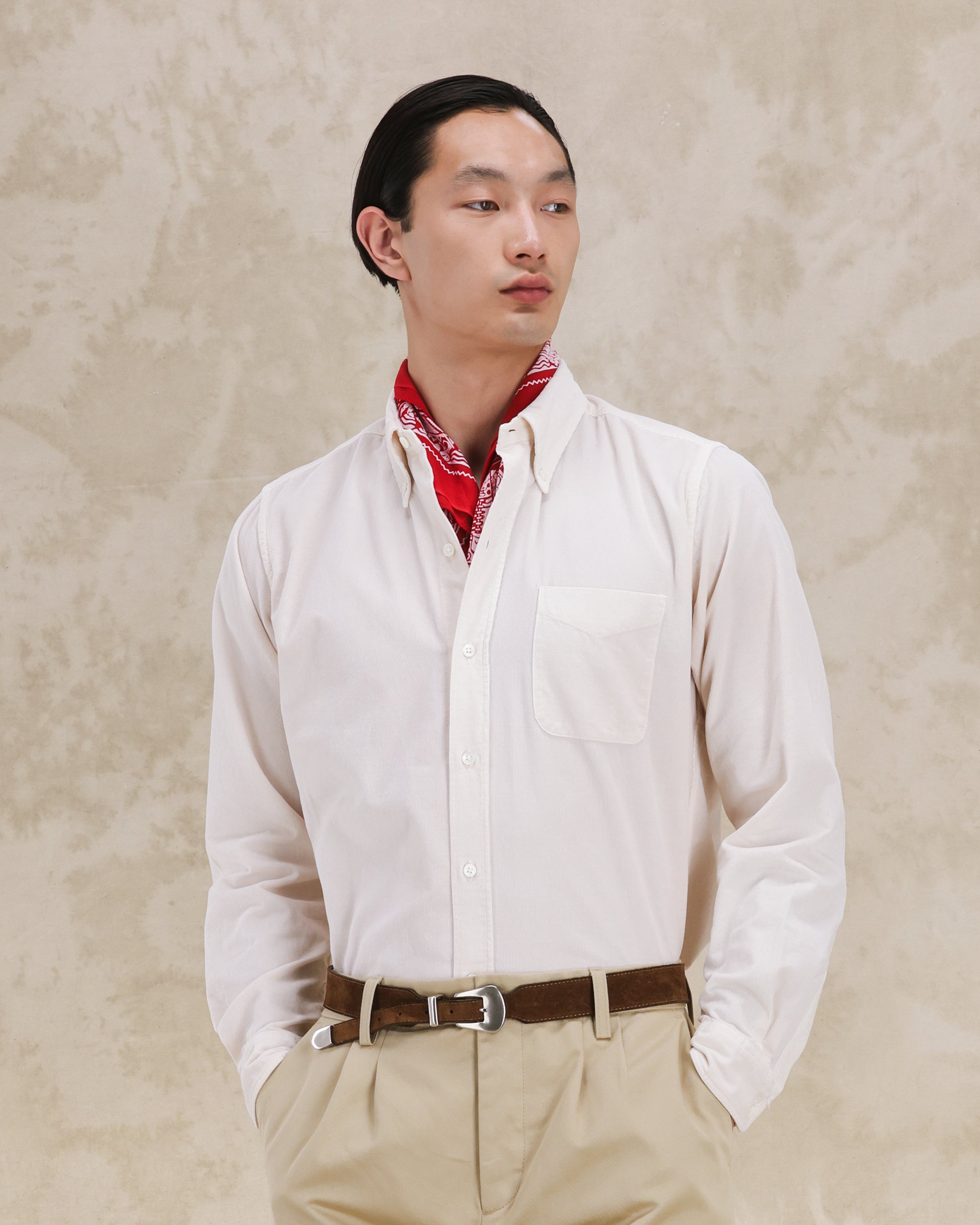 King Camicia In Velluto A Coste