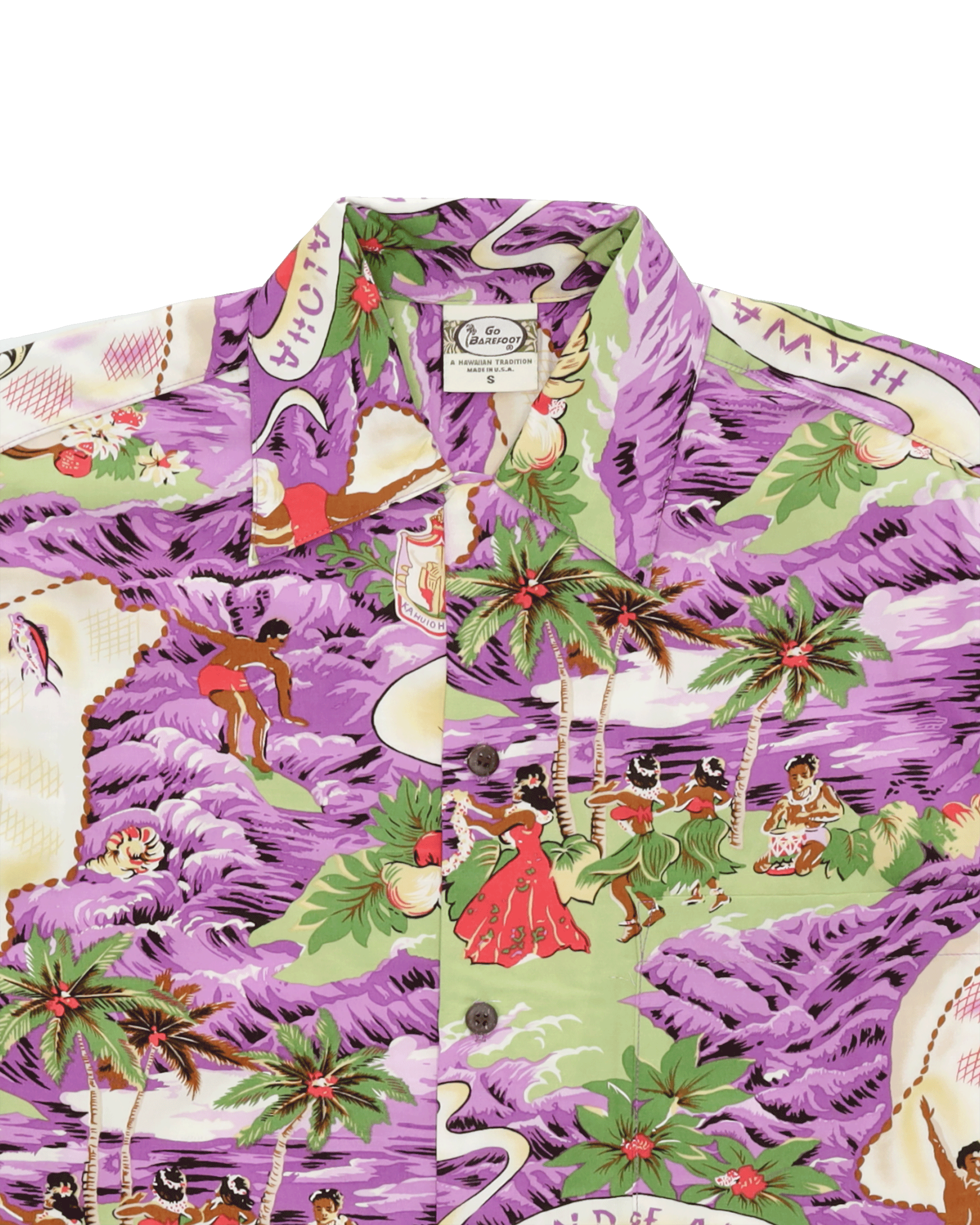 Landofaloha Printed Cotton Short Sleeve Shirt