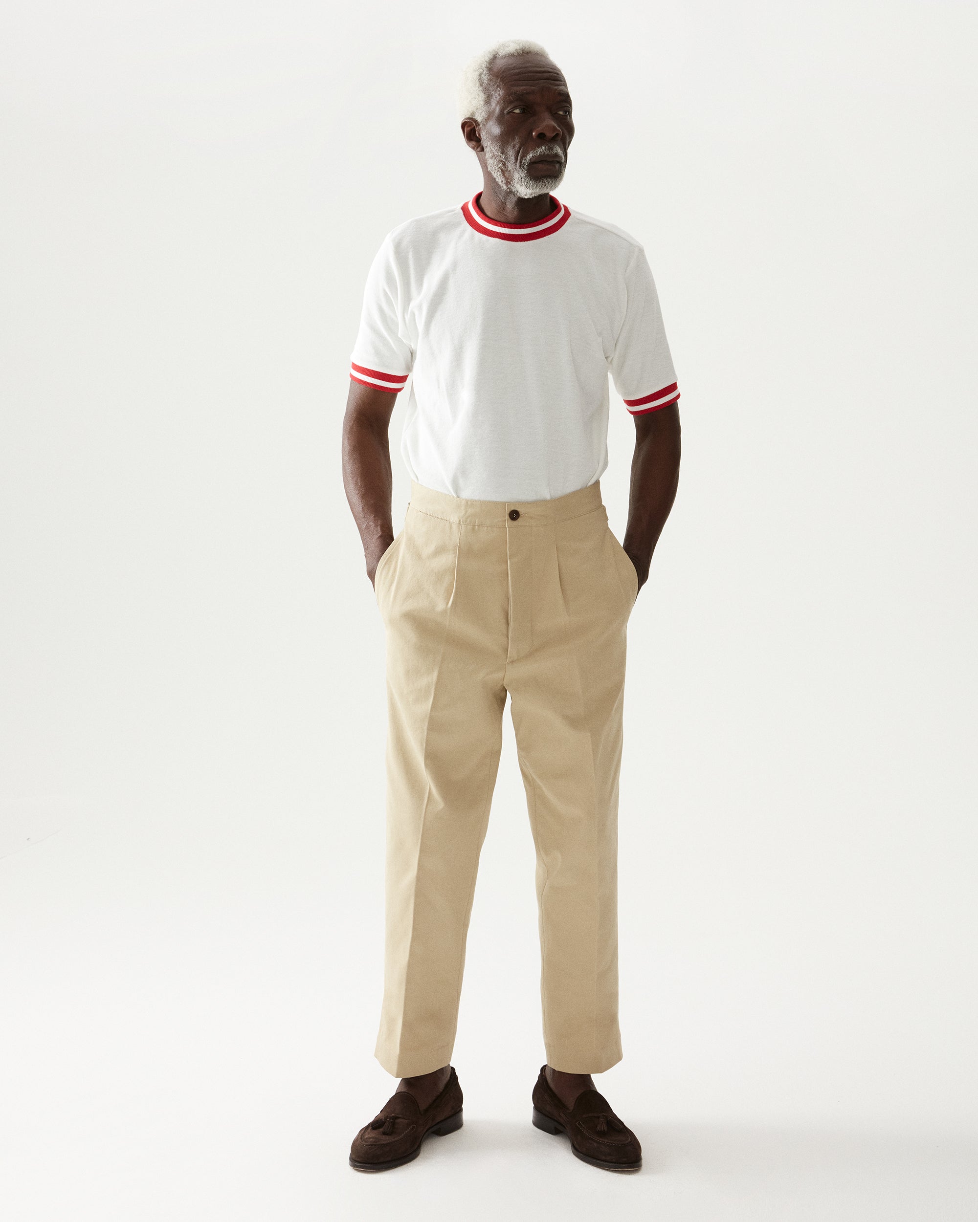 Led Terry Jersey T-Shirt With Striped Border