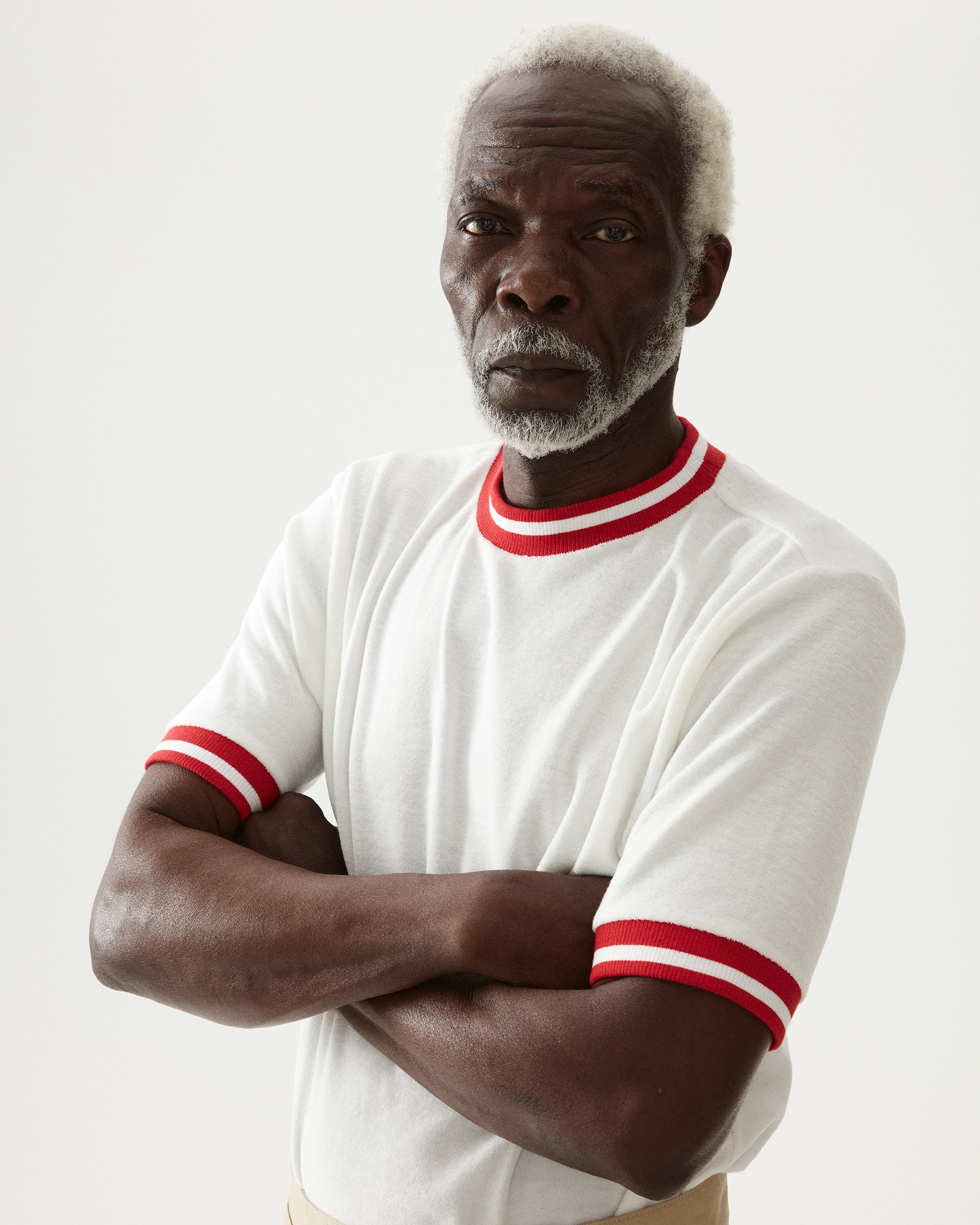 Led Terry Jersey T-Shirt With Striped Border