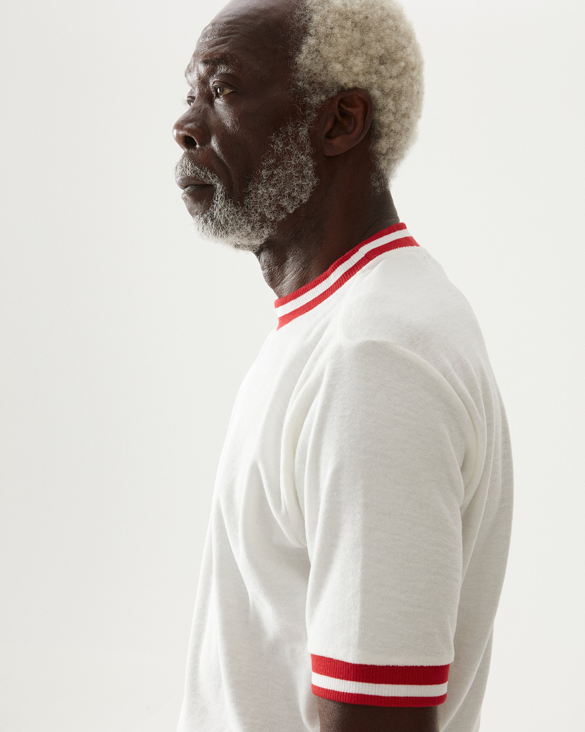 Led Terry Jersey T-Shirt With Striped Border