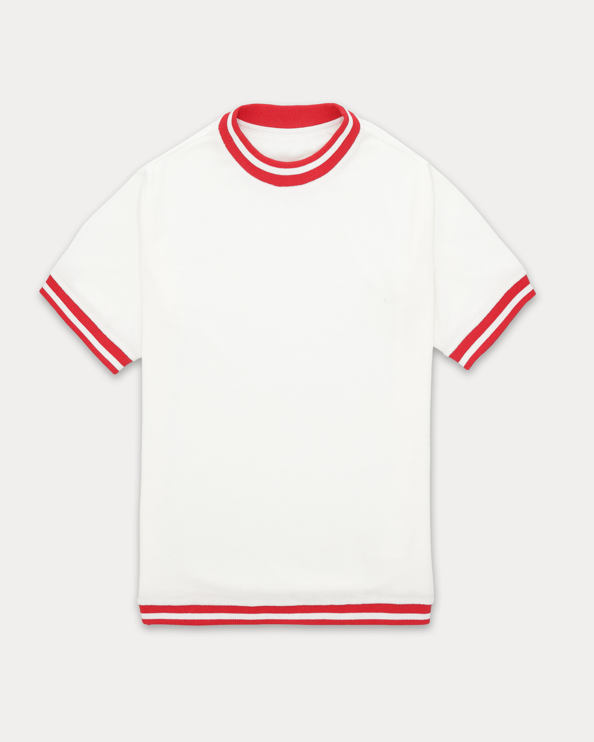 Led Terry Jersey T-Shirt With Striped Border
