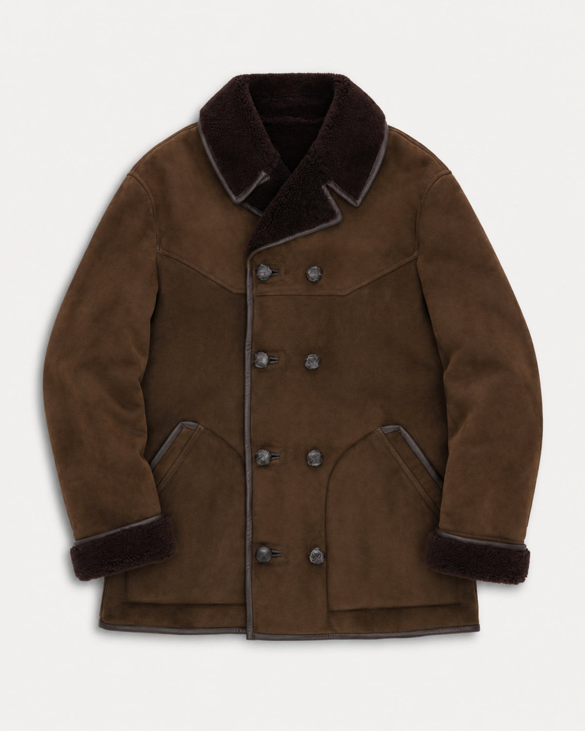 Lemans Double-Breasted Sheepskin Coat