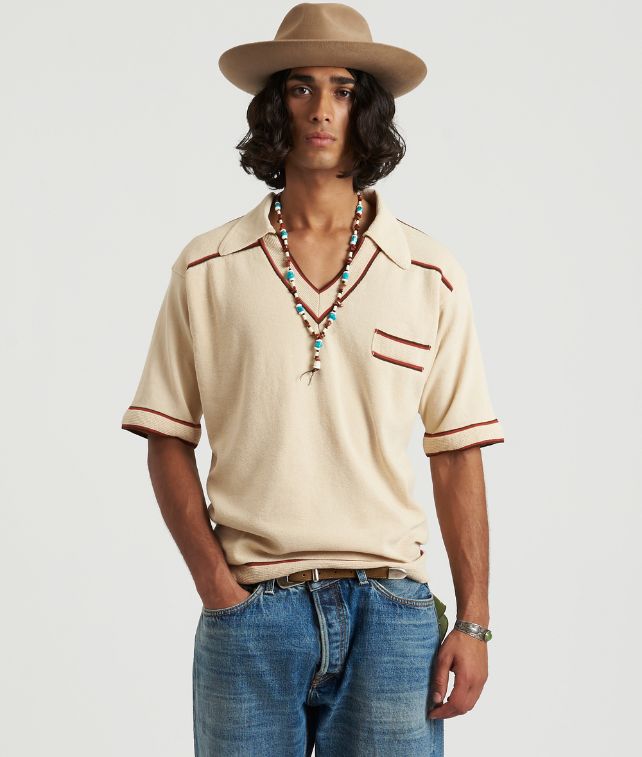 Hank Polo In Cotone Con Scollo A V