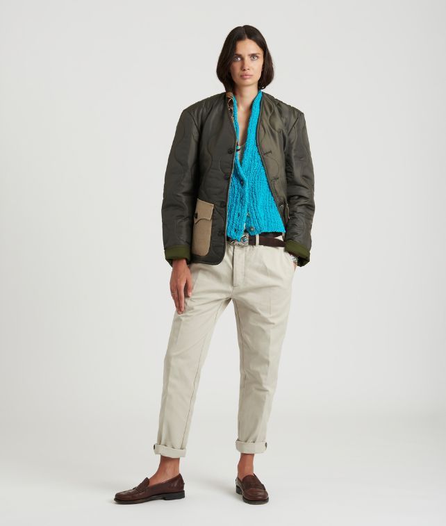 Janet Pantaloni Con Pences In Cotone