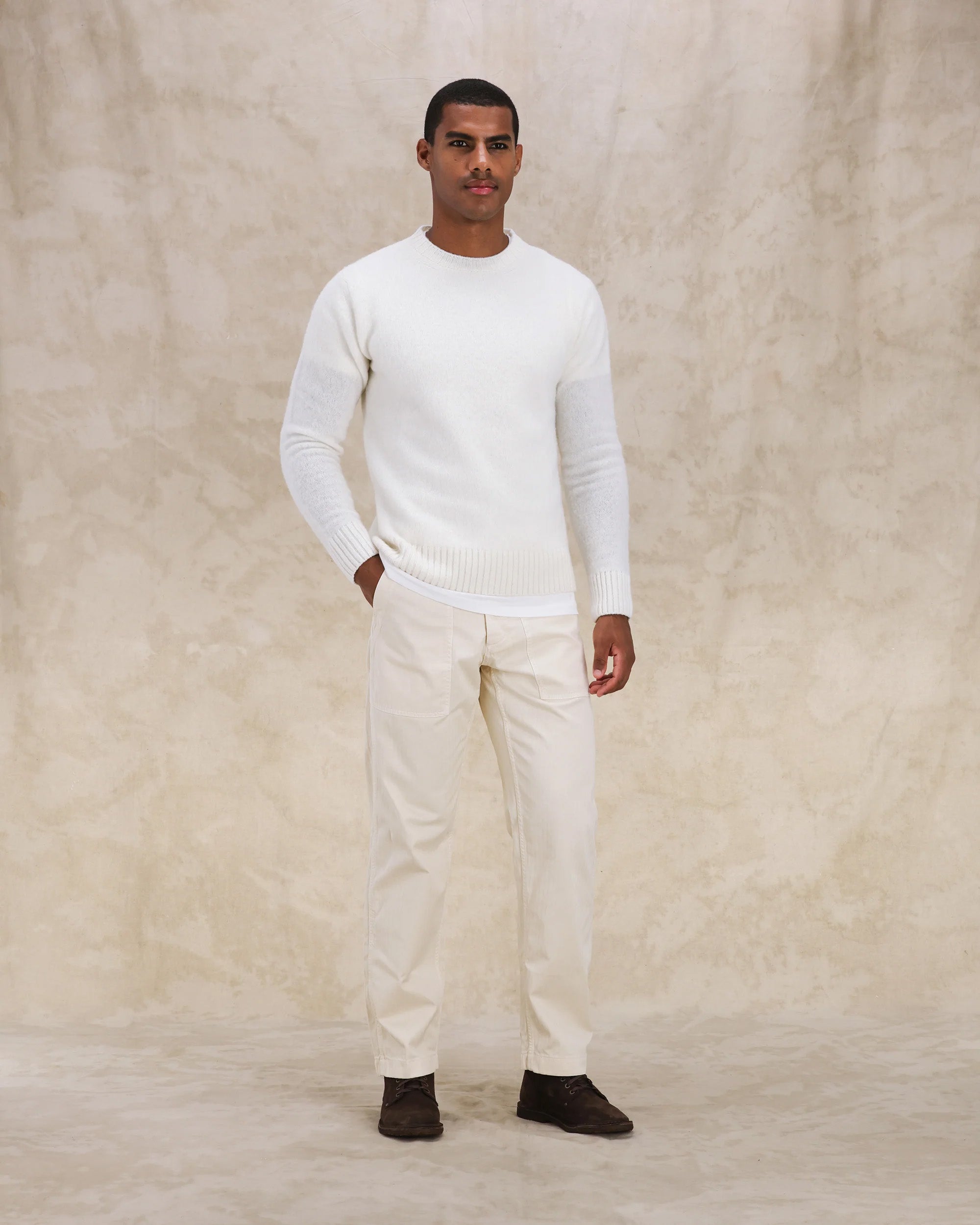 Newfatigue Pantaloni Fatigue In Herringbone di Cotone