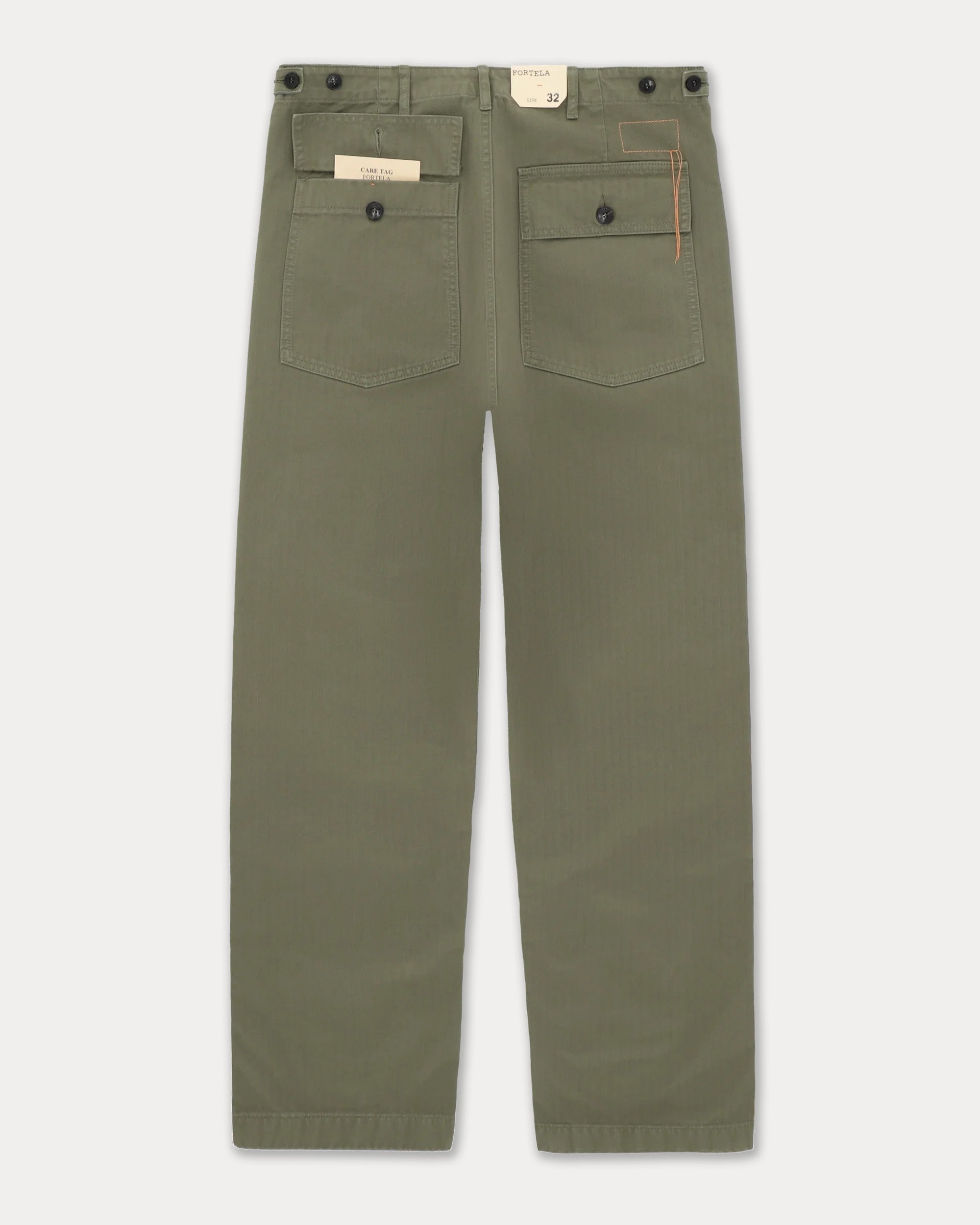 Newfatigue Pantaloni Fatigue In Herringbone di Cotone