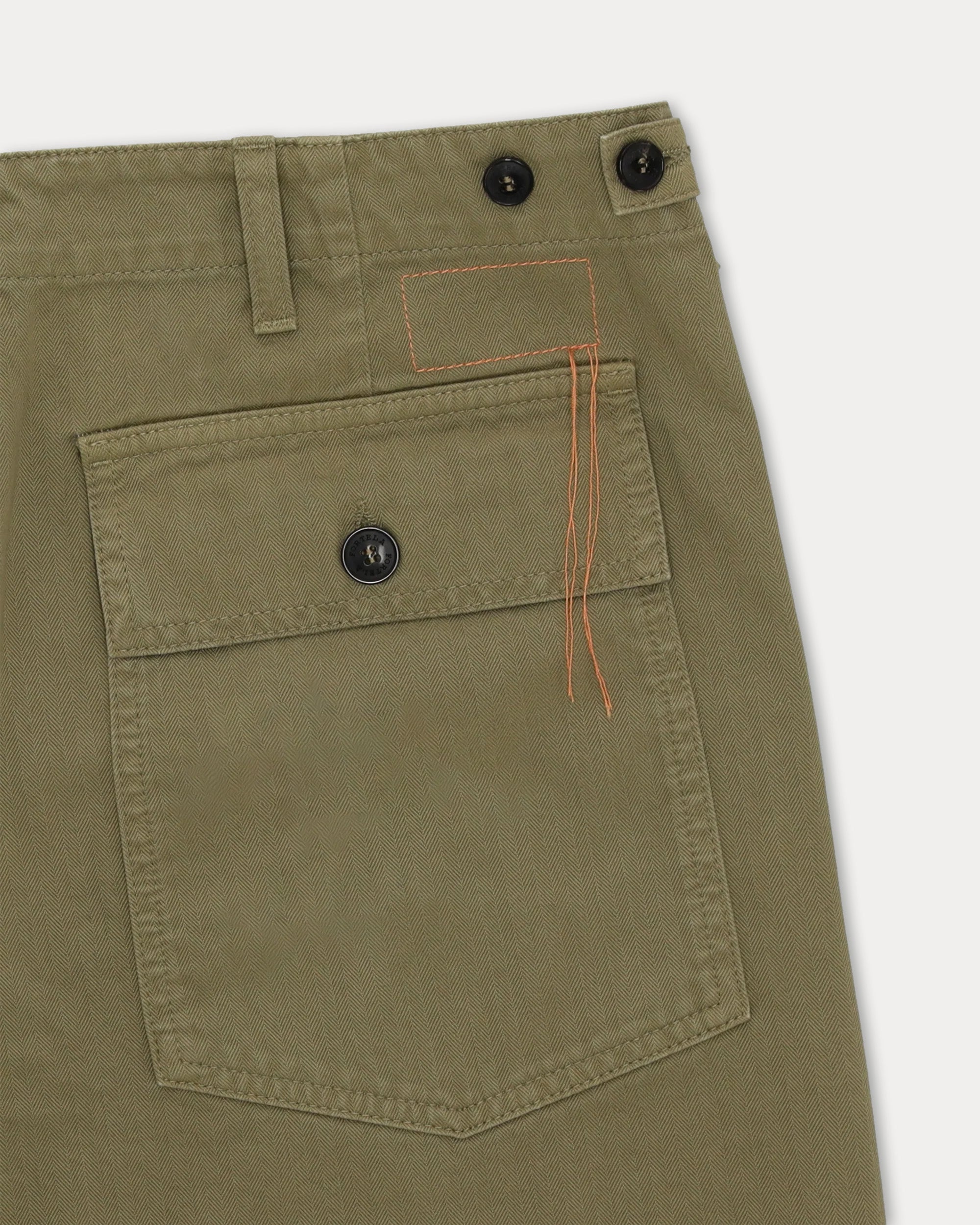 Newfatigue Pantaloni Fatigue In Herringbone di Cotone