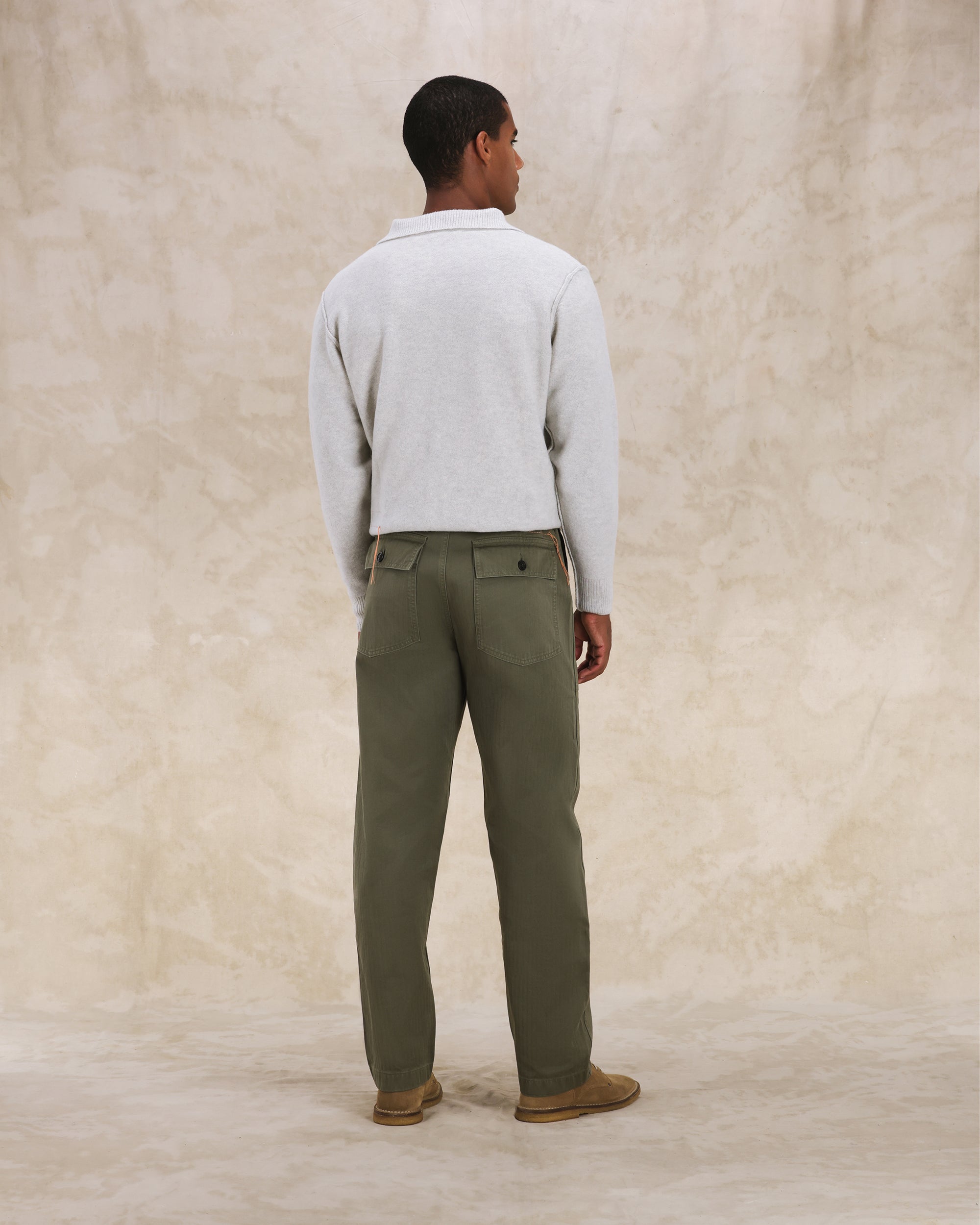 Newfatigue Pantaloni Fatigue In Herringbone di Cotone