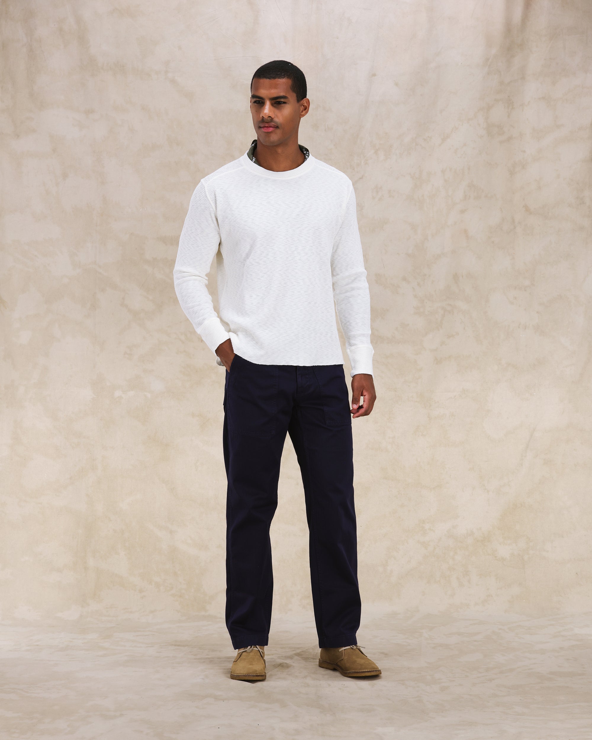 Newfatigue Pantaloni Fatigue In Herringbone di Cotone