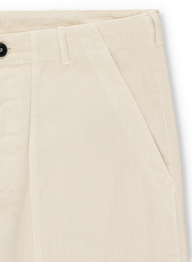 Newfatigue Pantaloni Fatigue In Herringbone di Cotone