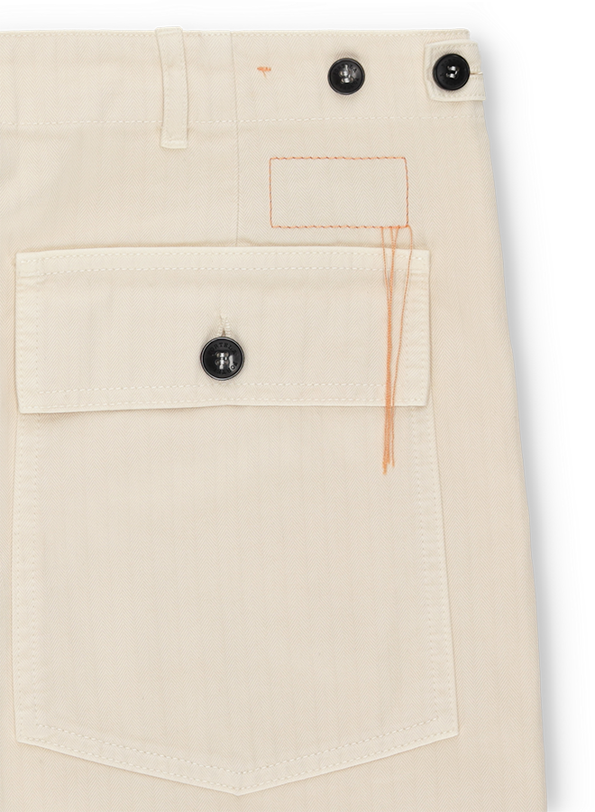 Newfatigue Pantaloni Fatigue In Herringbone di Cotone