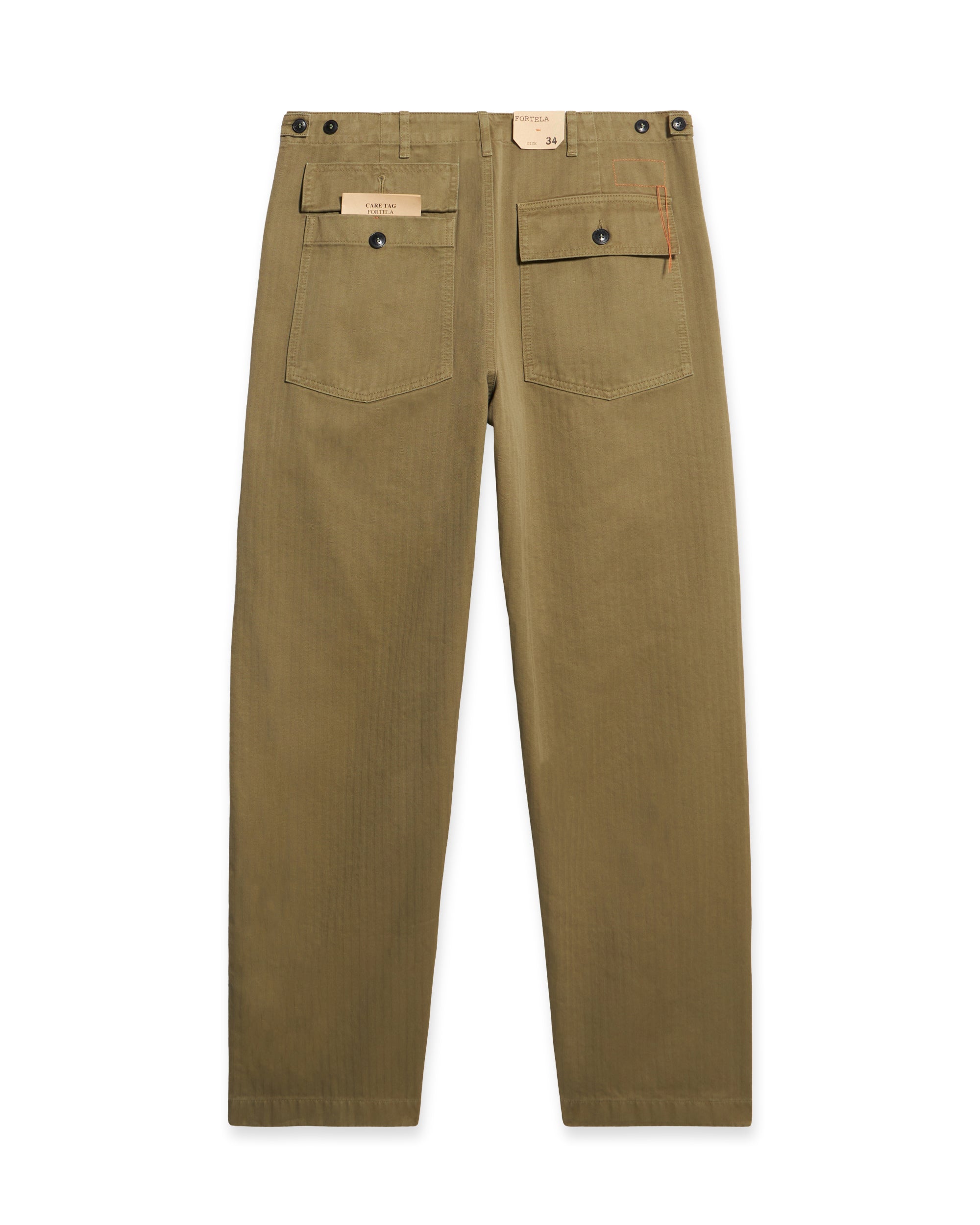 Newfatigue Pantaloni Fatigue In Herringbone di Cotone