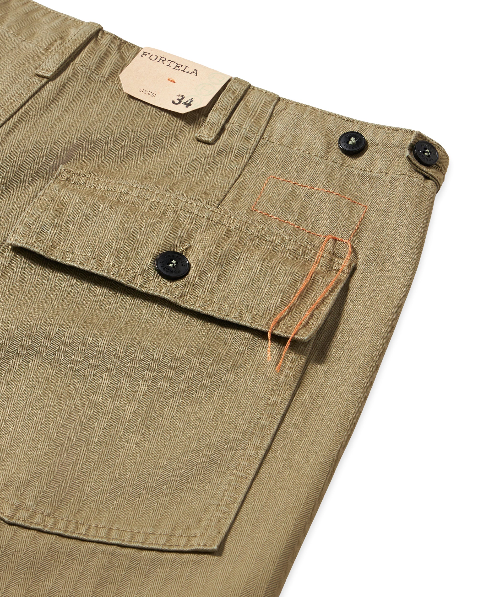 Newfatigue Pantaloni Fatigue In Herringbone di Cotone