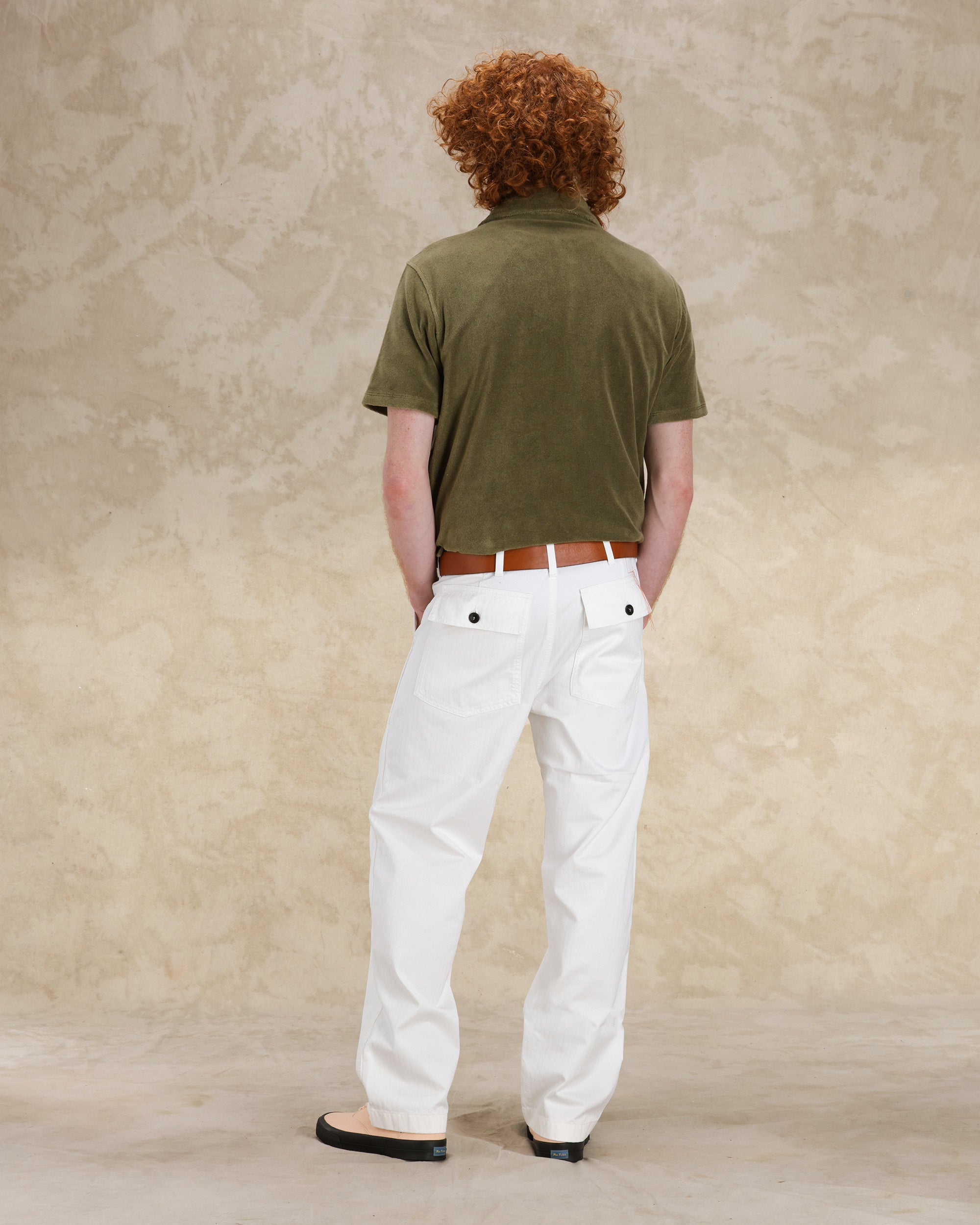 Newfatigue Pantaloni Fatigue In Herringbone di Cotone