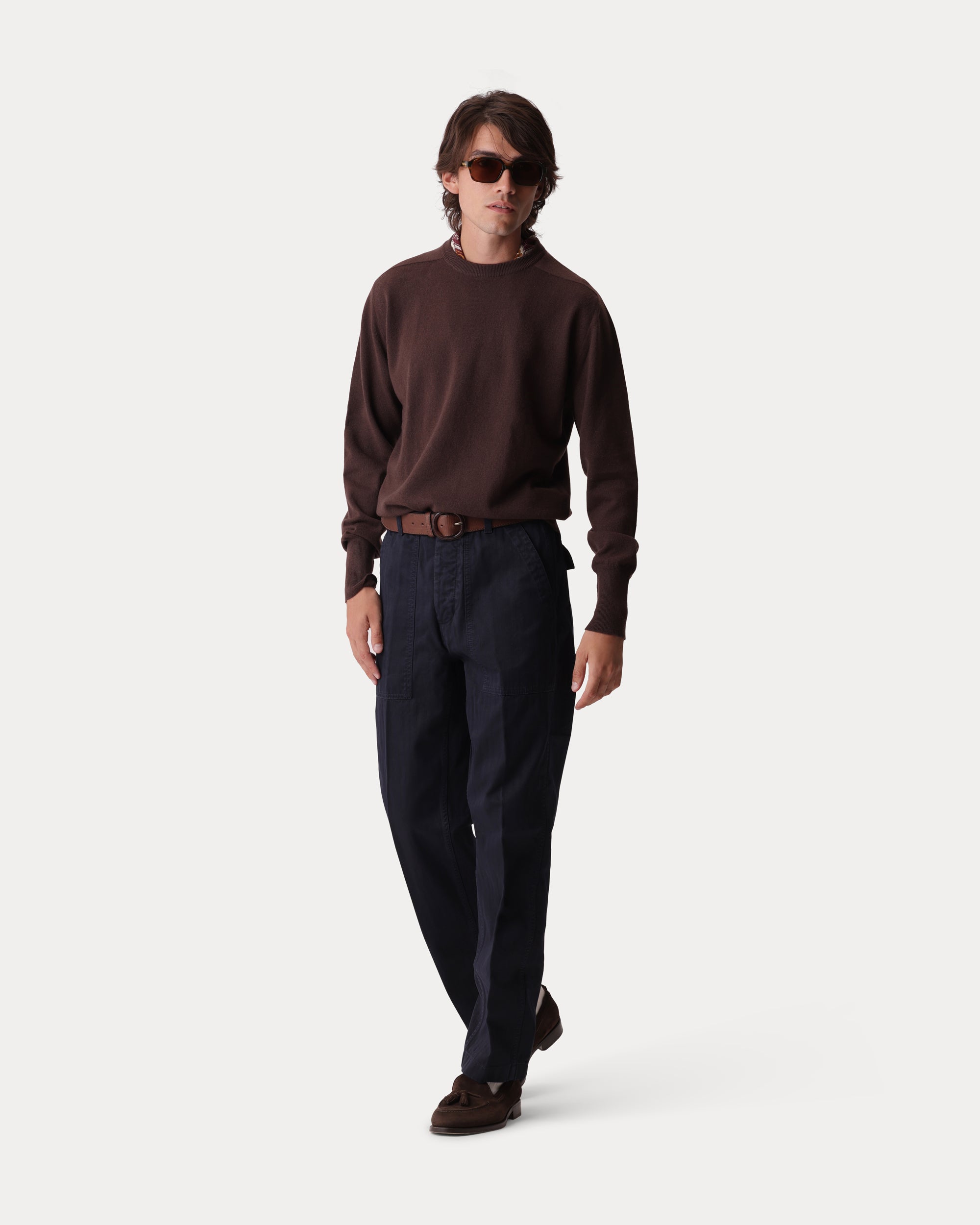 Newfatigue Pantaloni Fatigue In Herringbone di Cotone