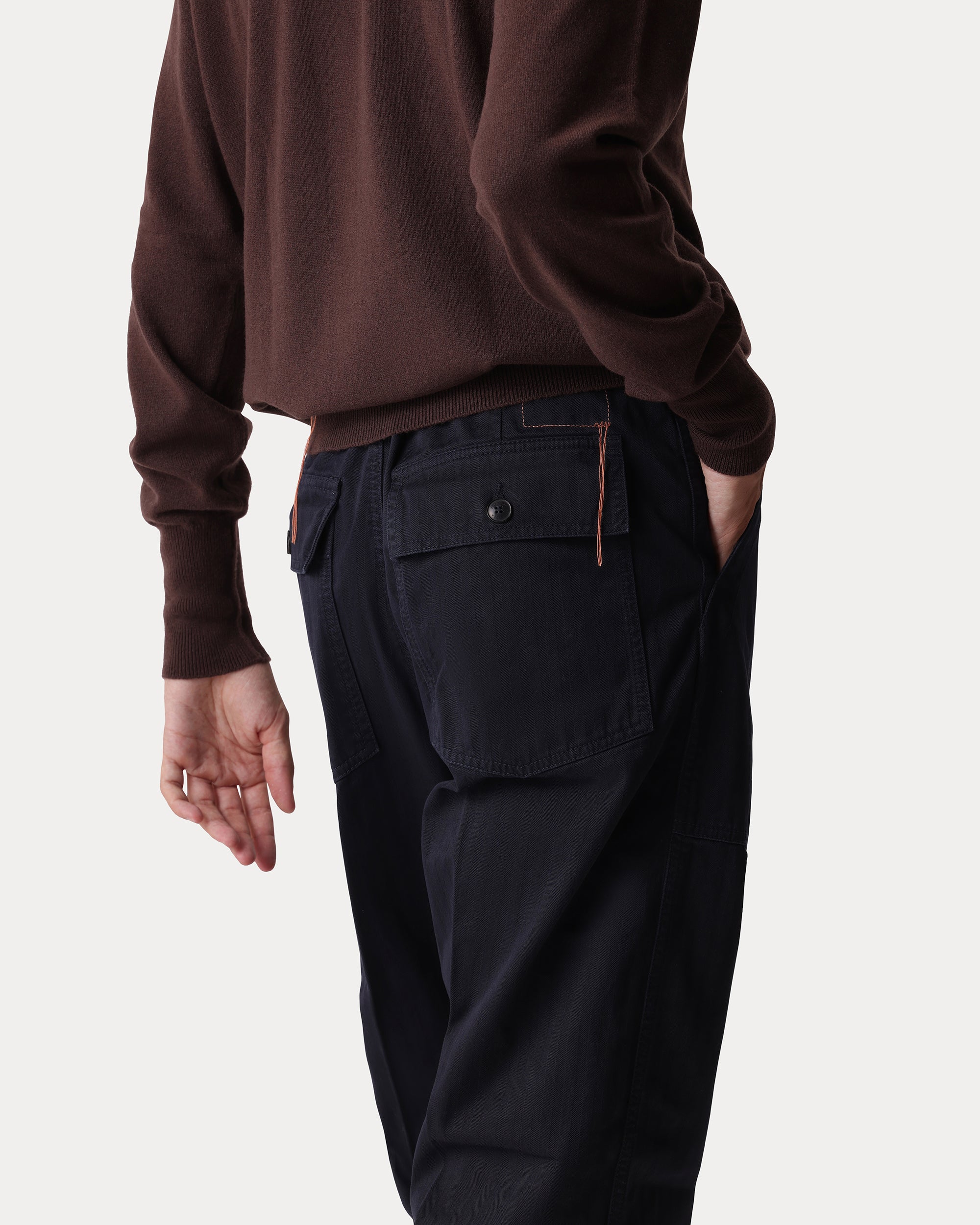Newfatigue Pantaloni Fatigue In Herringbone di Cotone