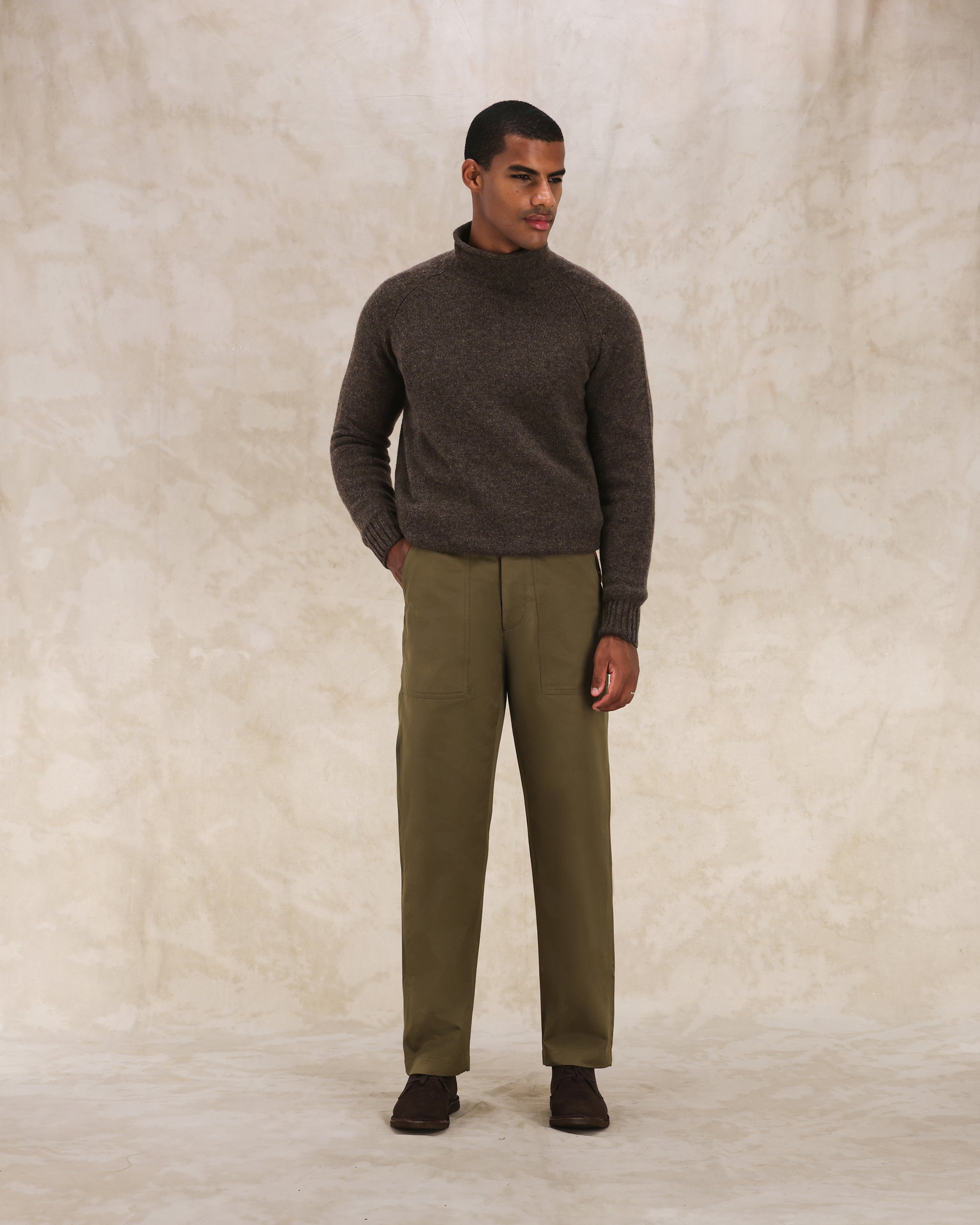 Newfatigue Pantaloni Fatigue In Herringbone di Cotone