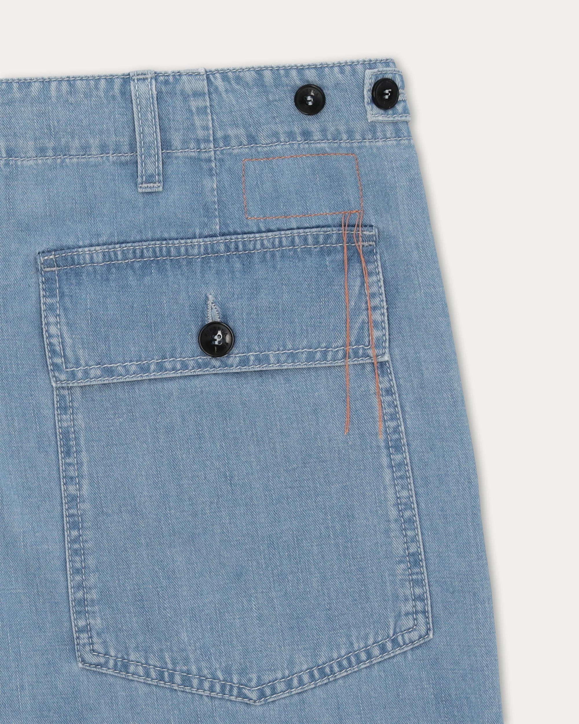 Newfatigue Pantaloni in Denim Bleach Wash