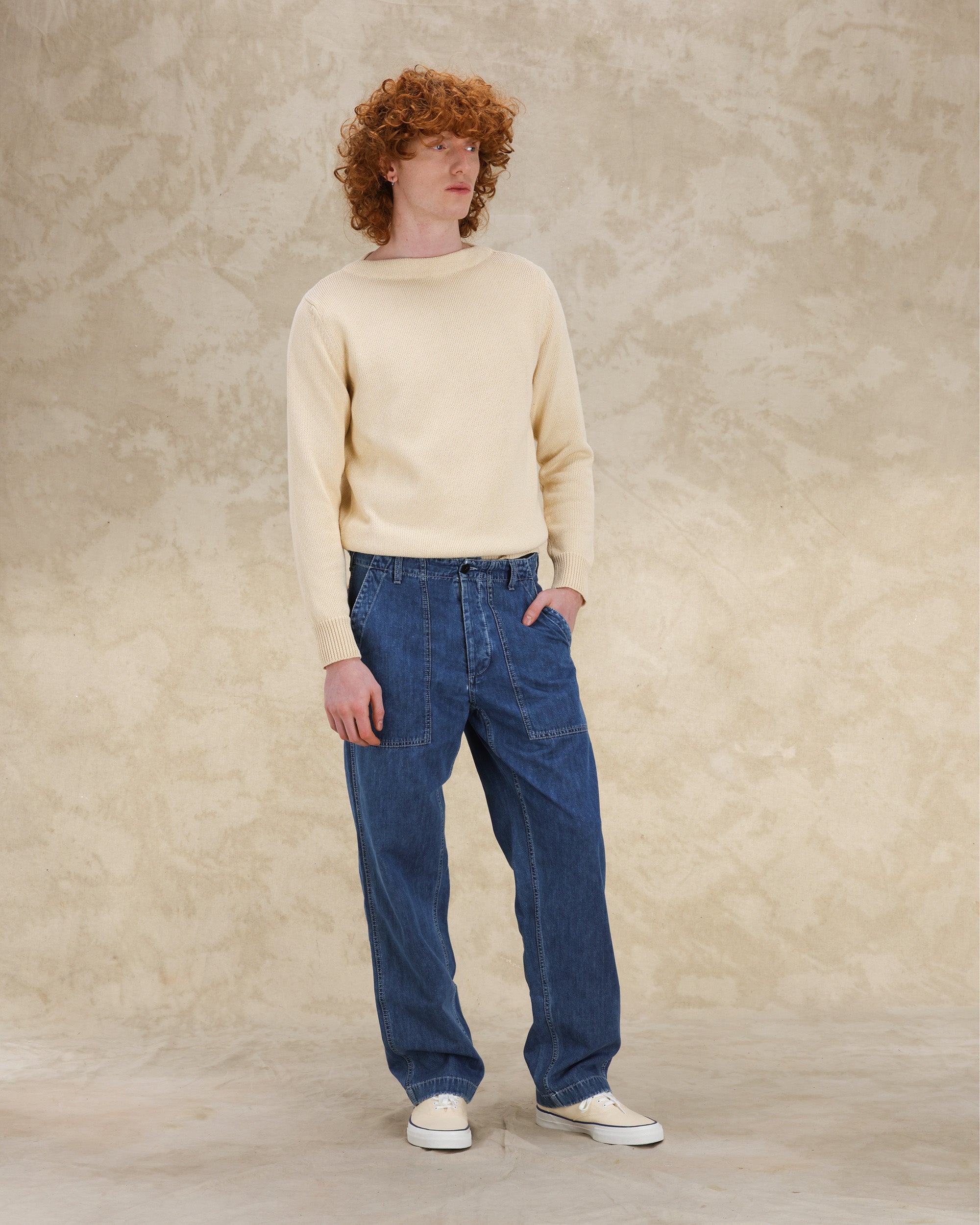 Newfatigue Pantaloni in Denim Stone Wash