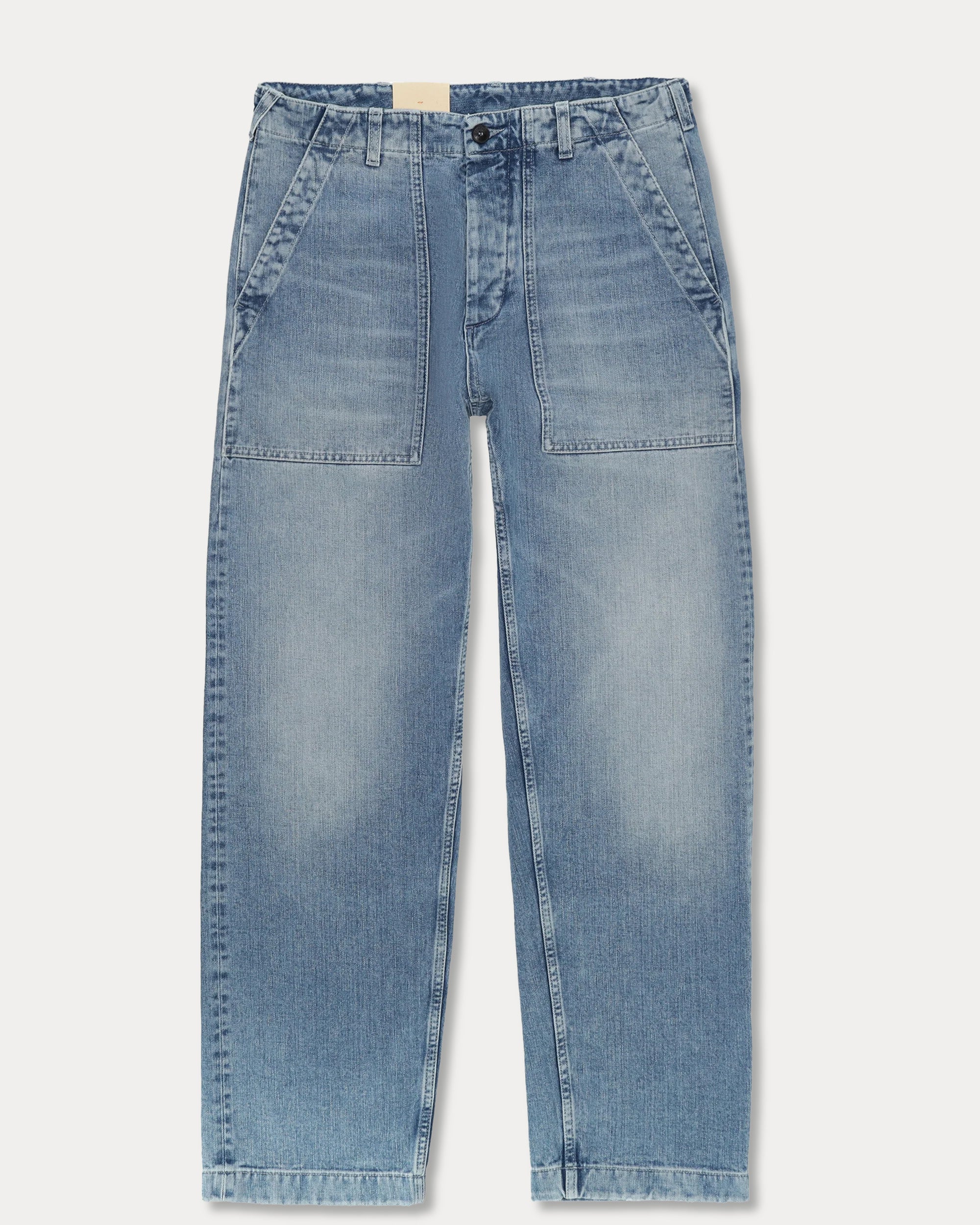 Newfatigue Pantaloni in Denim Bleach Wash