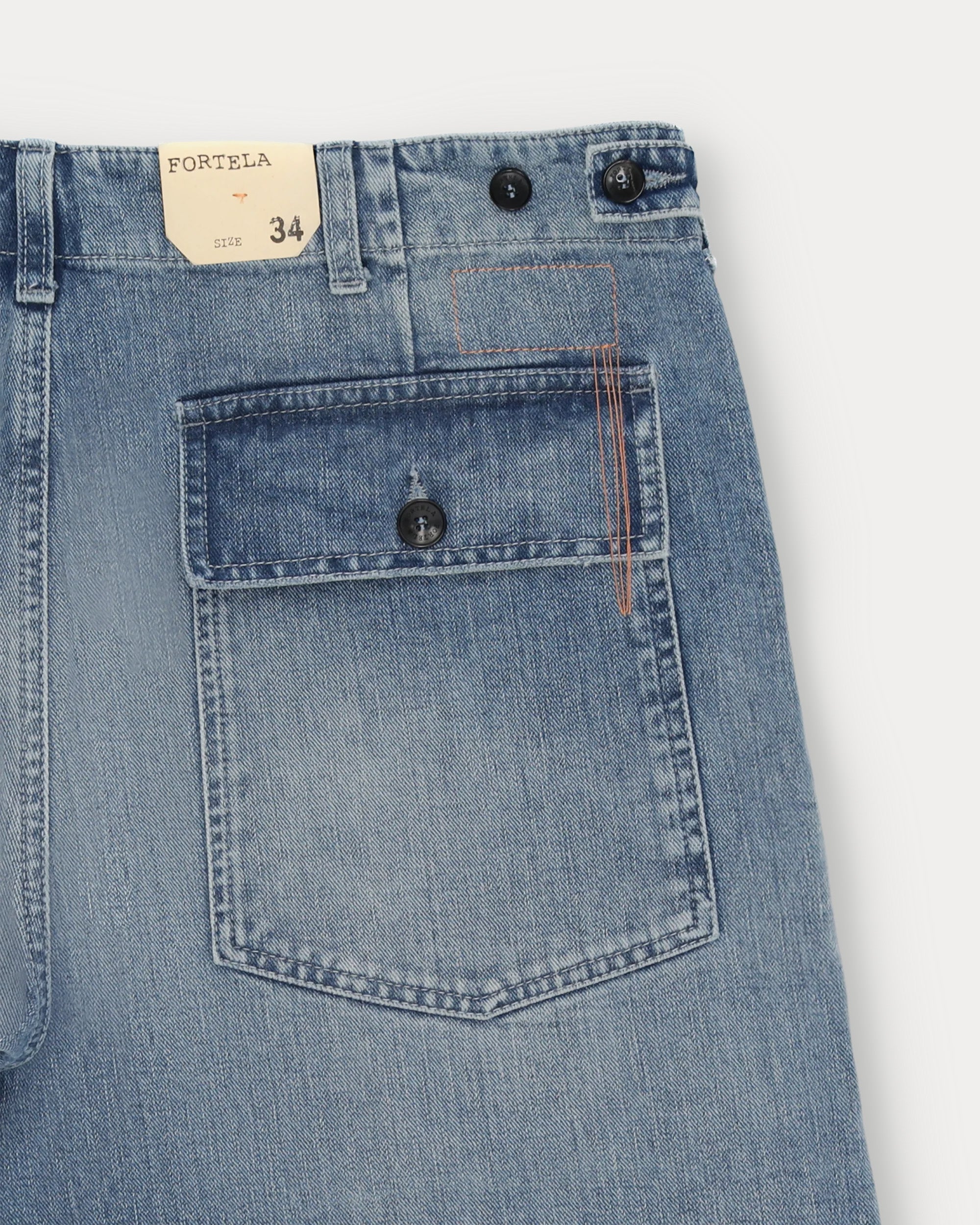 Newfatigue Pantaloni in Denim Bleach Wash