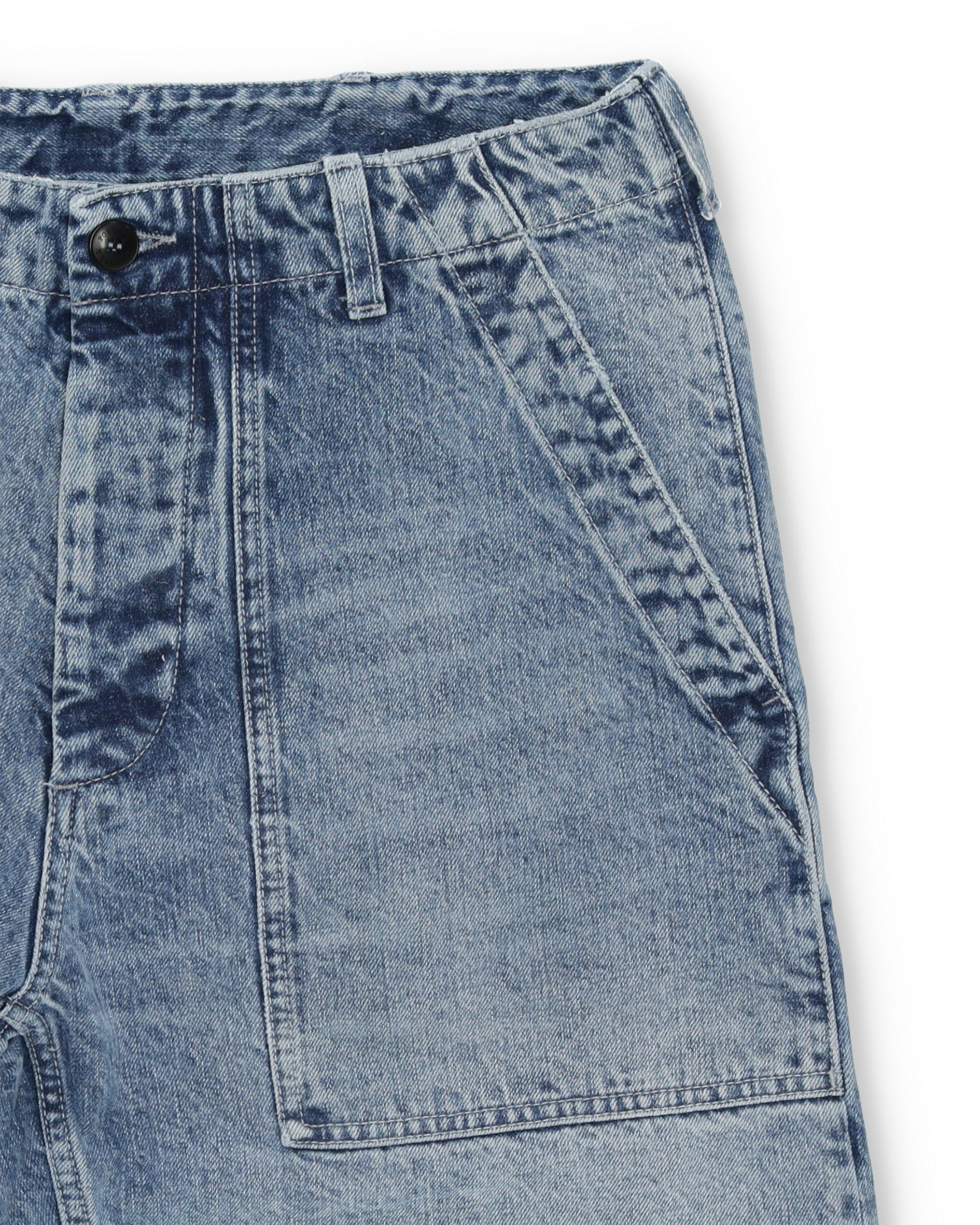 Newfatigue Pantaloni in Denim Bleach Wash