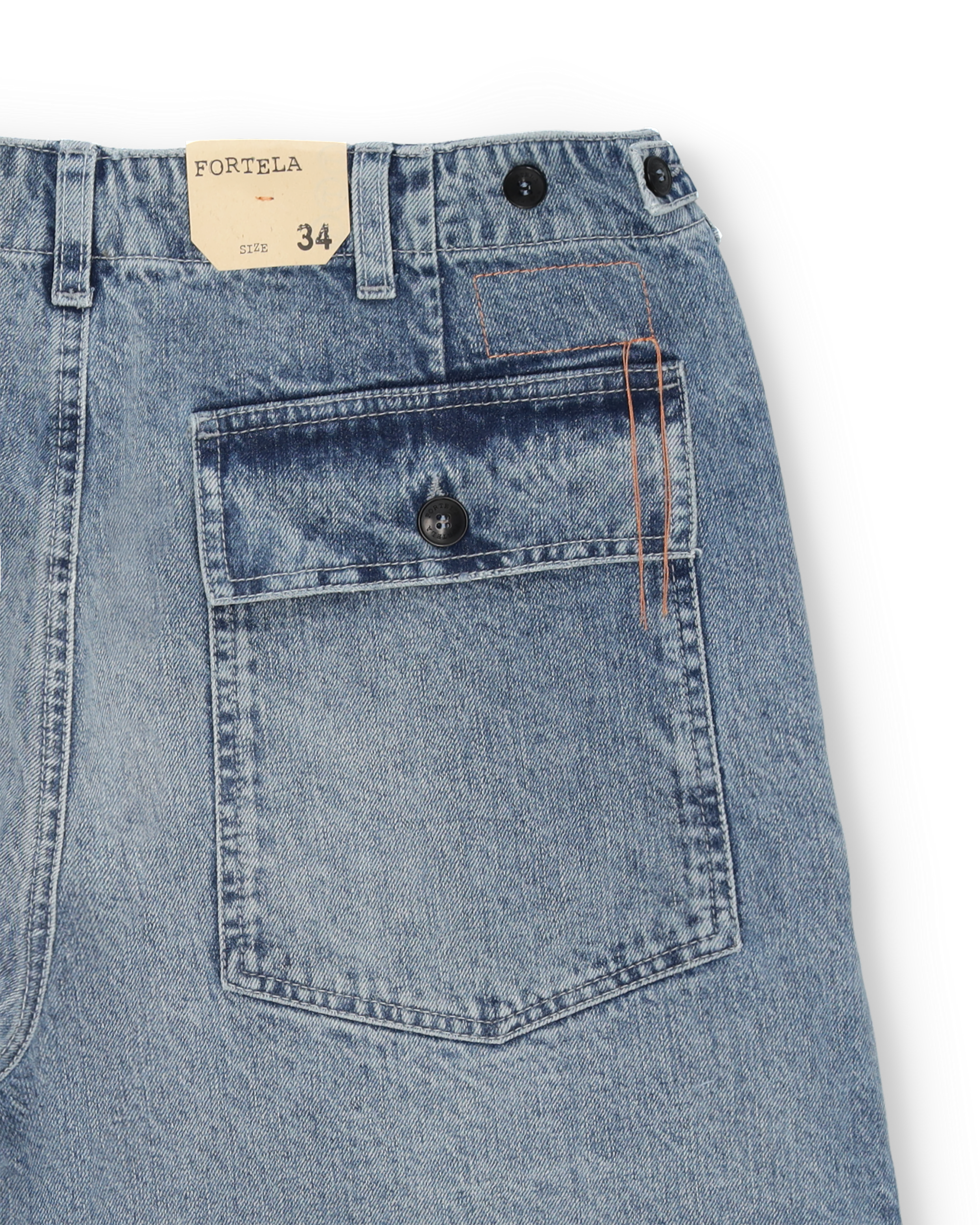 Newfatigue Pantaloni in Denim Bleach Wash