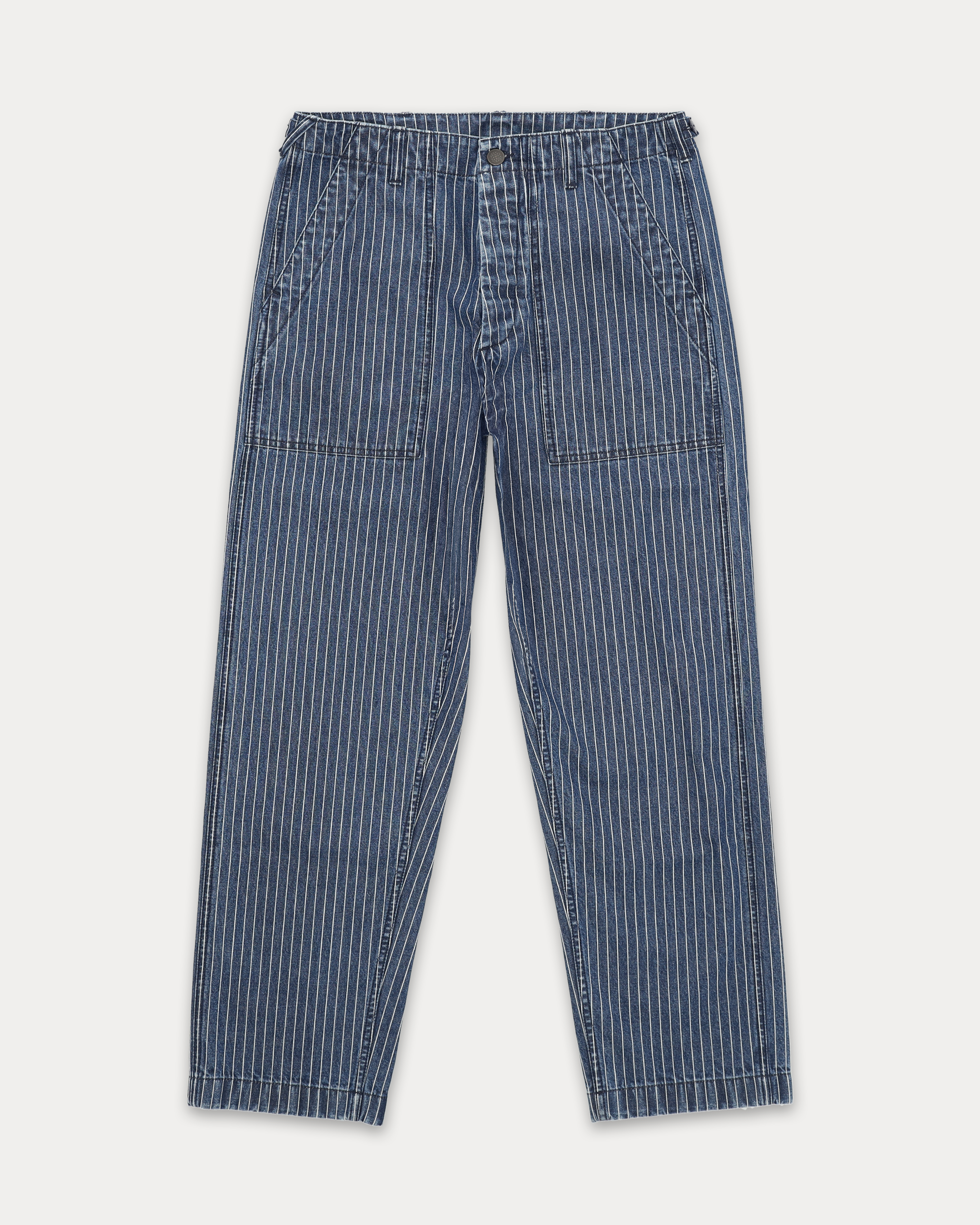 Newfatigue Pantaloni Fatigue In Denim Gessato
