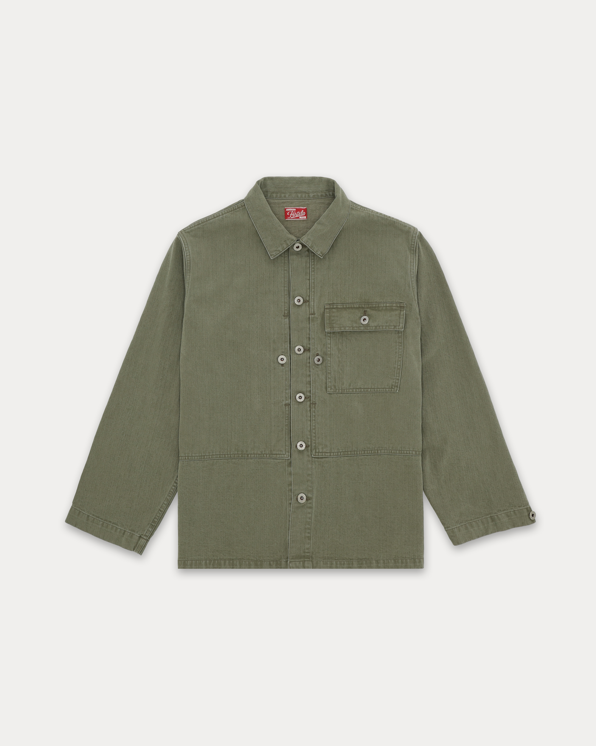 Newfrog Overshirt Militare In Herringbone Japan