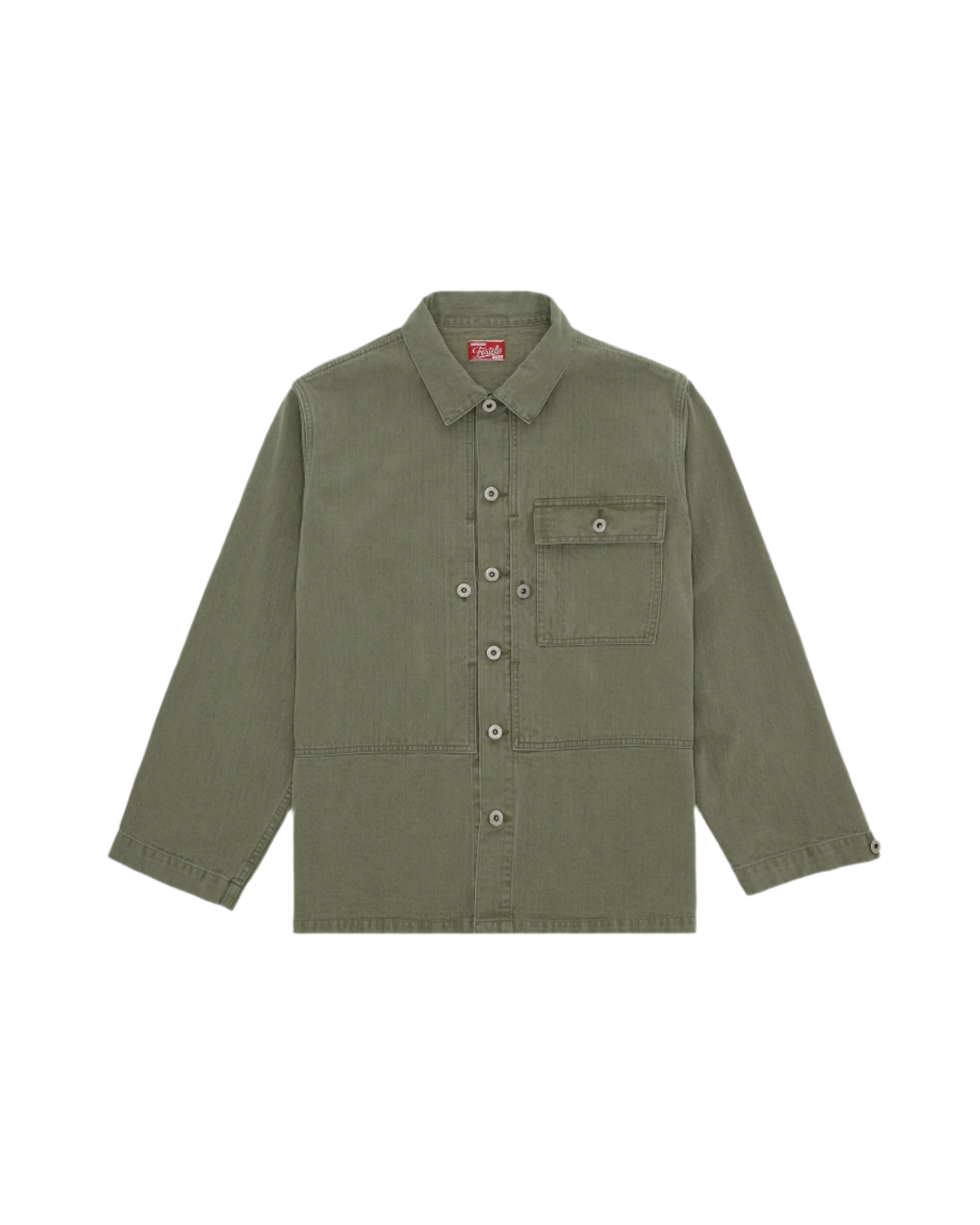 Newfrog Overshirt Militare In Herringbone Japan
