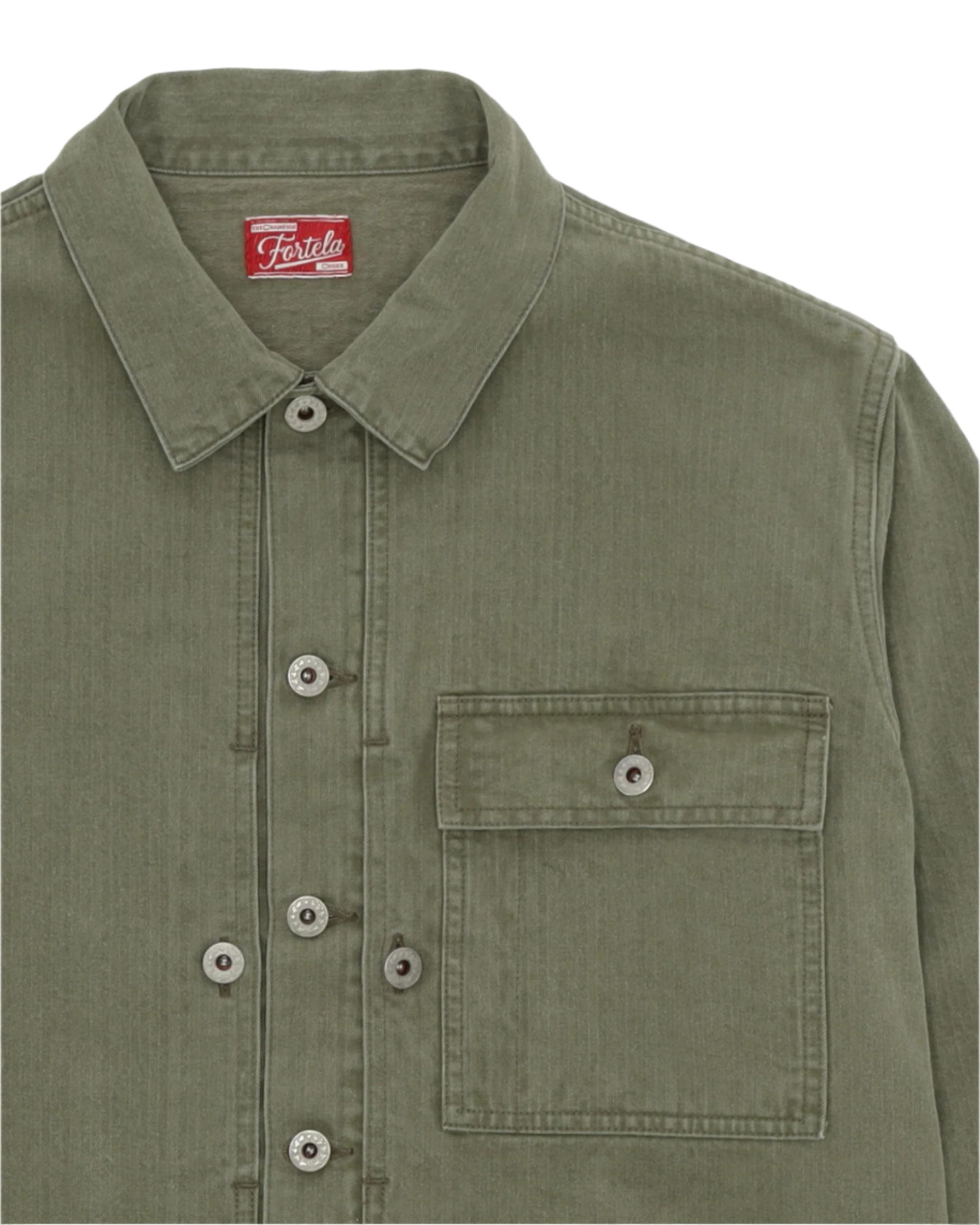 Newfrog Overshirt Militare In Herringbone Japan