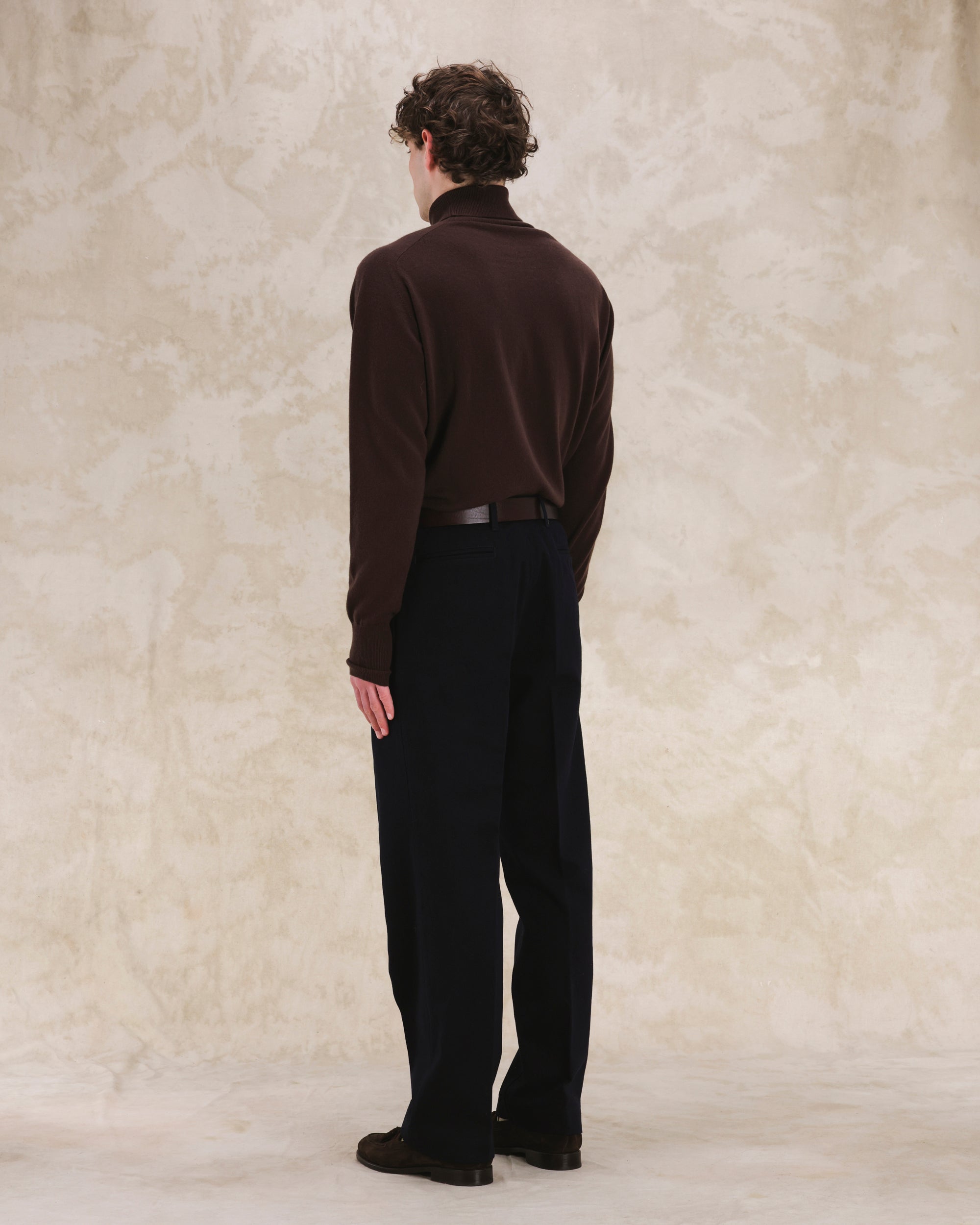 Newyork Pantaloni Con Pences In Cotone Lana