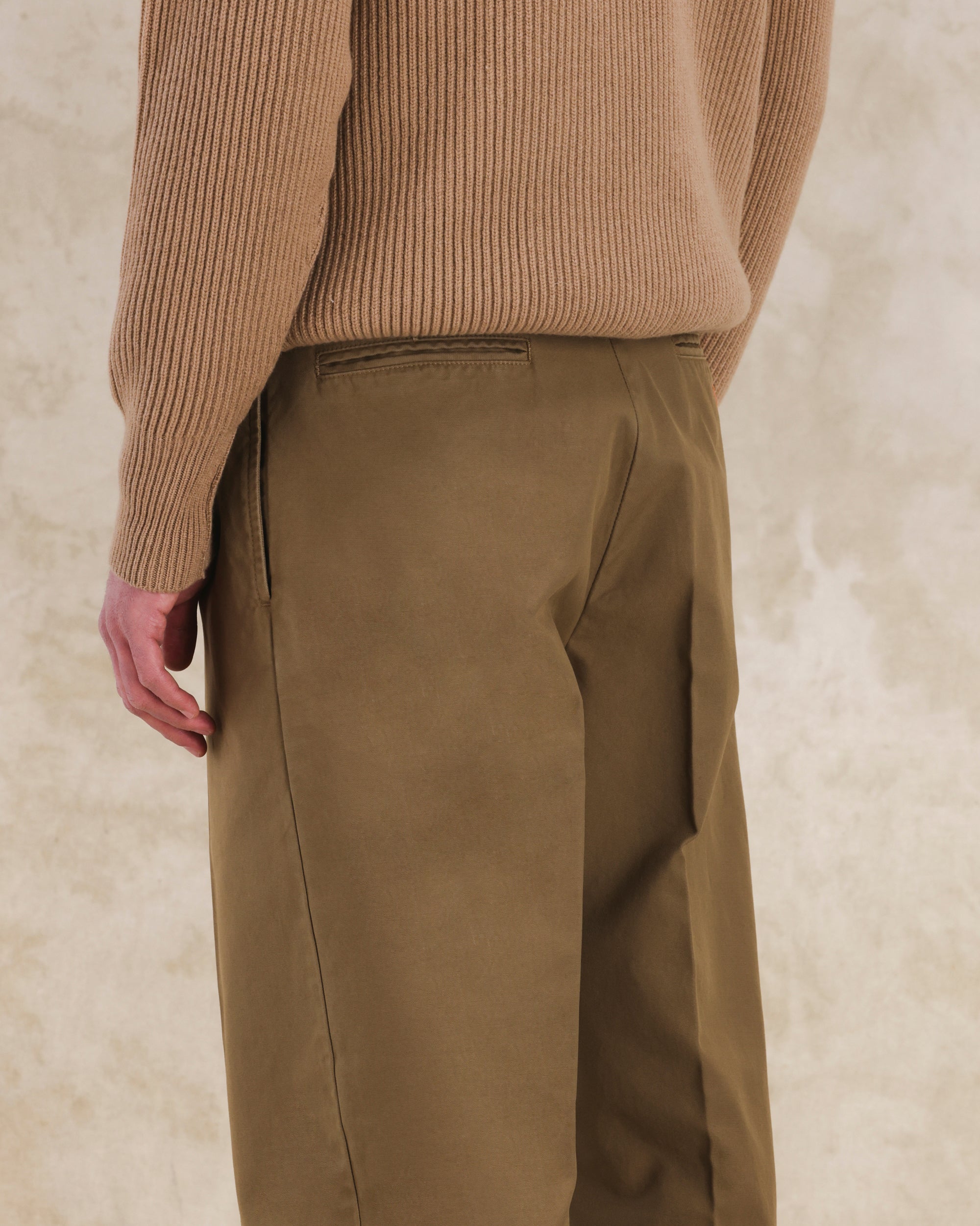 Newyork Pleated Reverse Cotton Canvas Pants