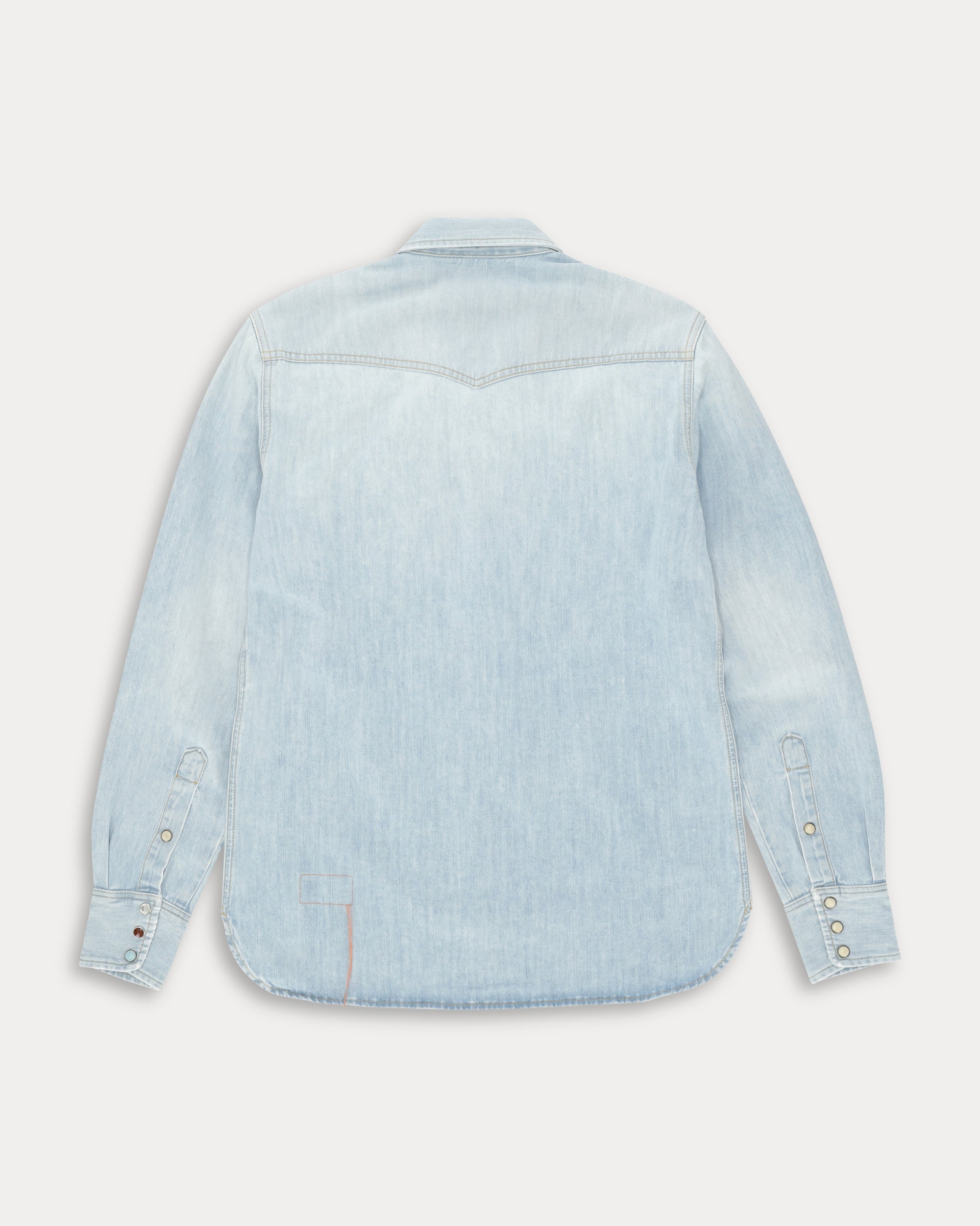 Ntex Camicia Texana In Denim Bleach Wash