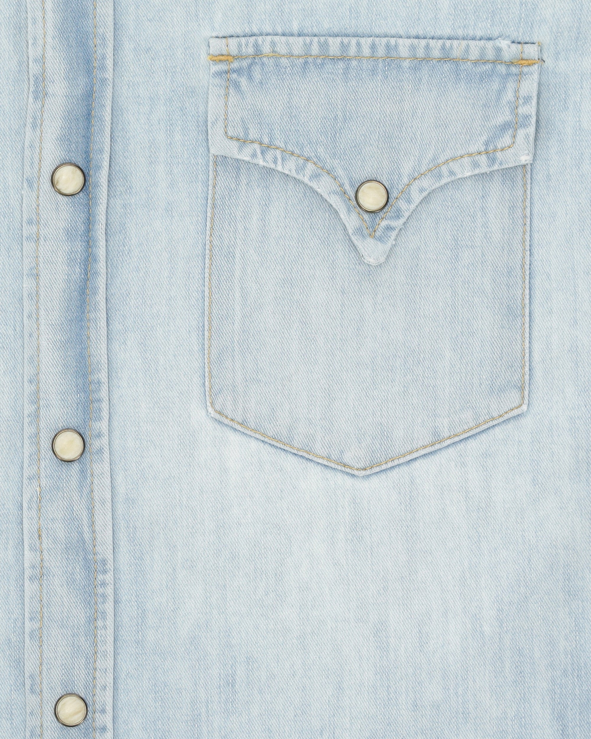 Ntex Camicia Texana In Denim Bleach Wash