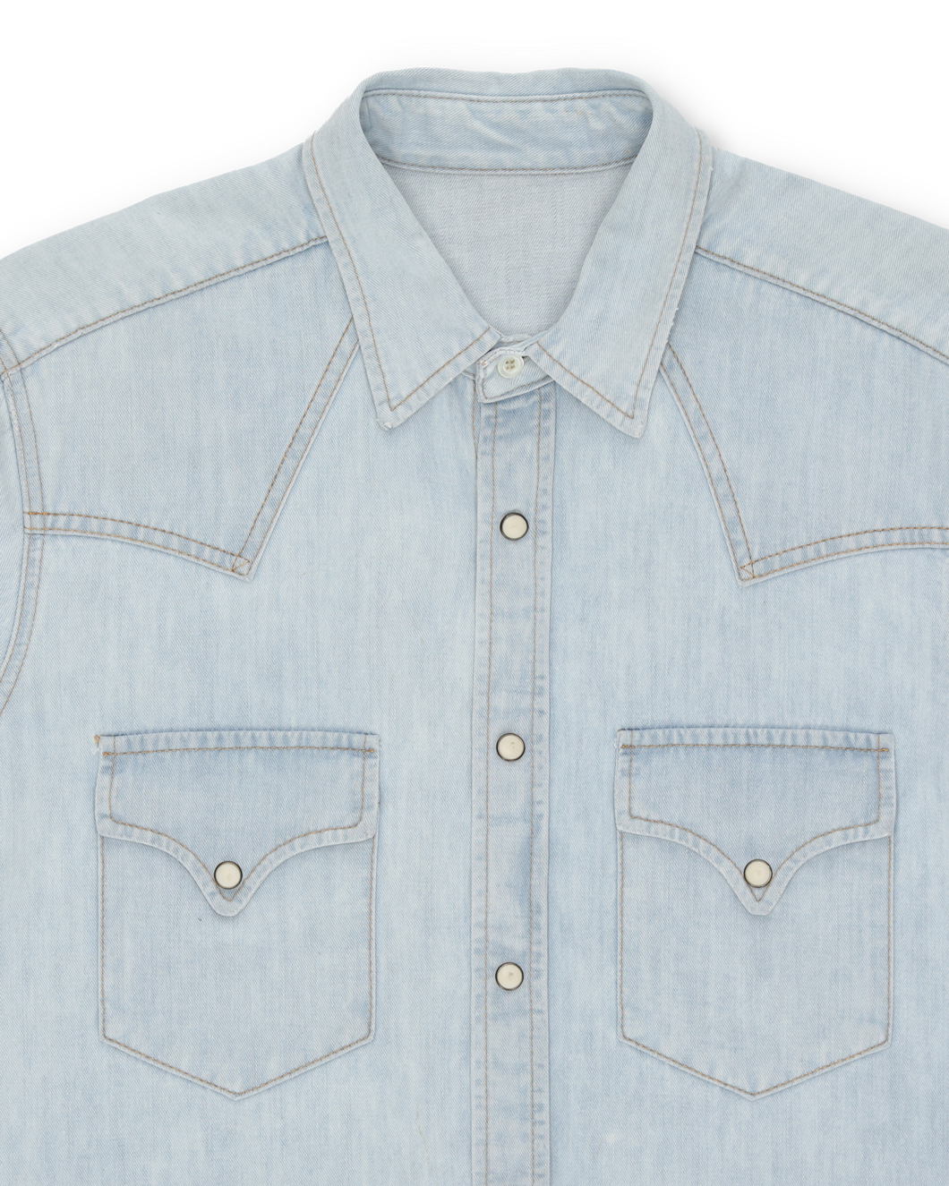 Ntex Camicia Texana In Denim Bleach Wash