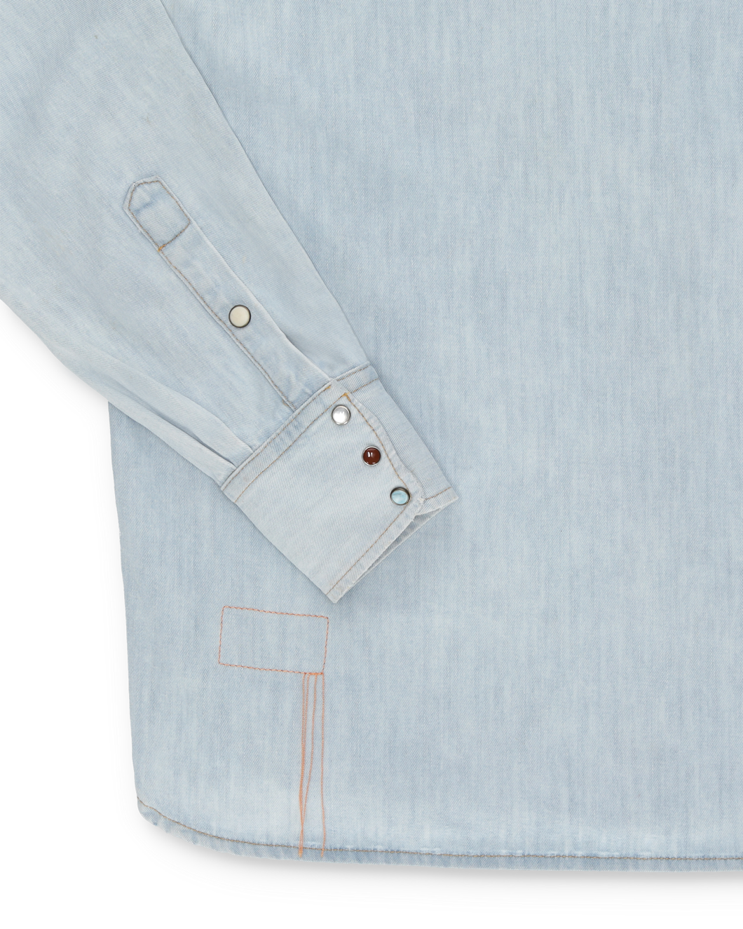 Ntex Camicia Texana In Denim Bleach Wash