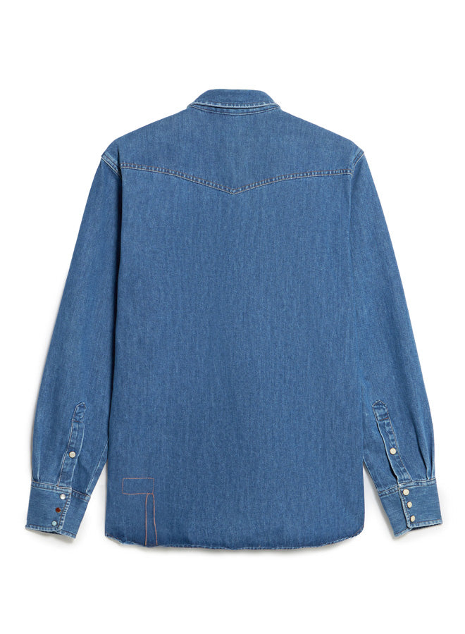 Ntex Camicia Texana In Denim Stone Wash