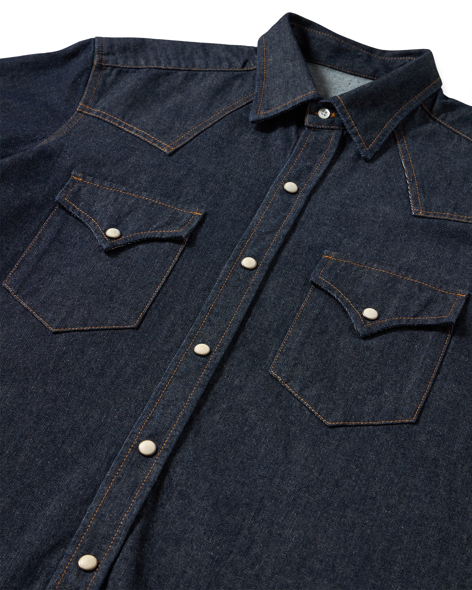 Ntex Camicia Texana In Denim Indigo Rinse