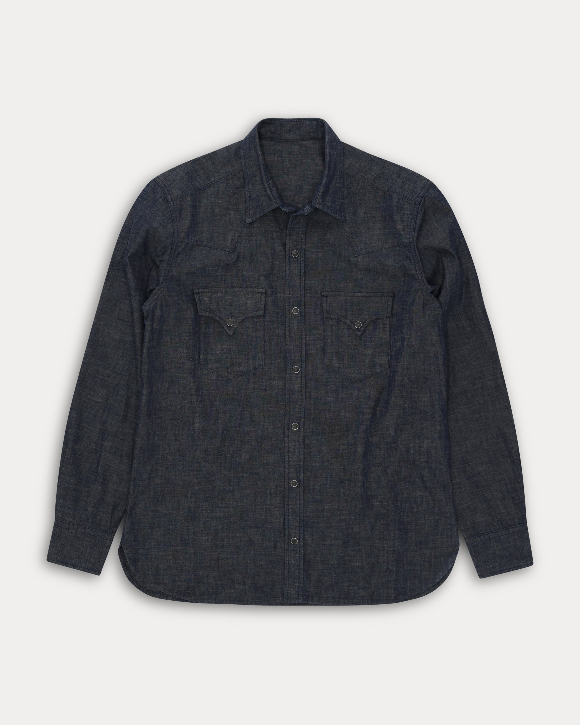 Ntex Japanese Chambray Indigo Rinsed Western Shirt