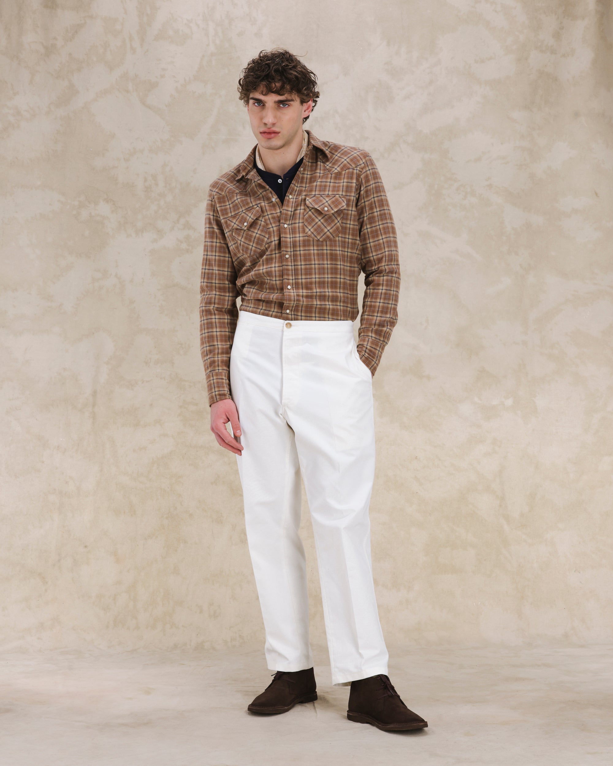 Ntex Camicia Texana In Cotone A Quadri