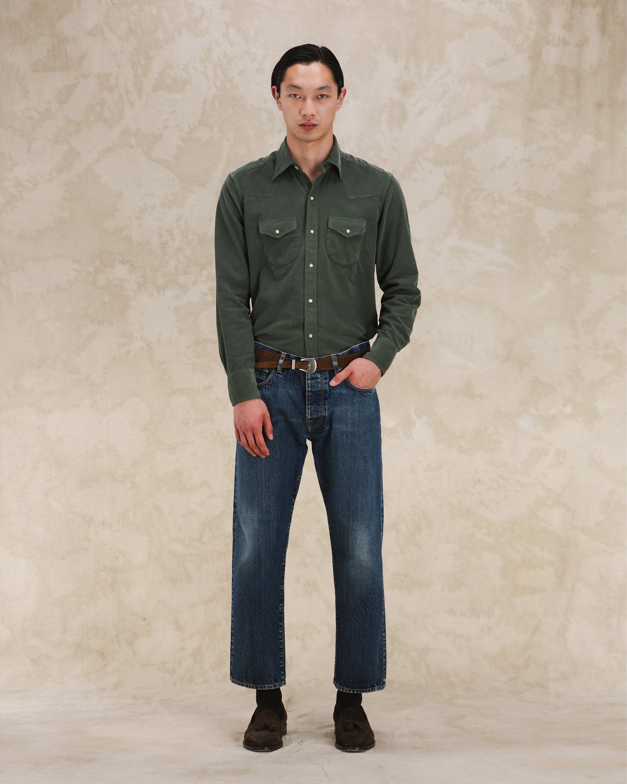 Ntex Camicia Texana In Velluto