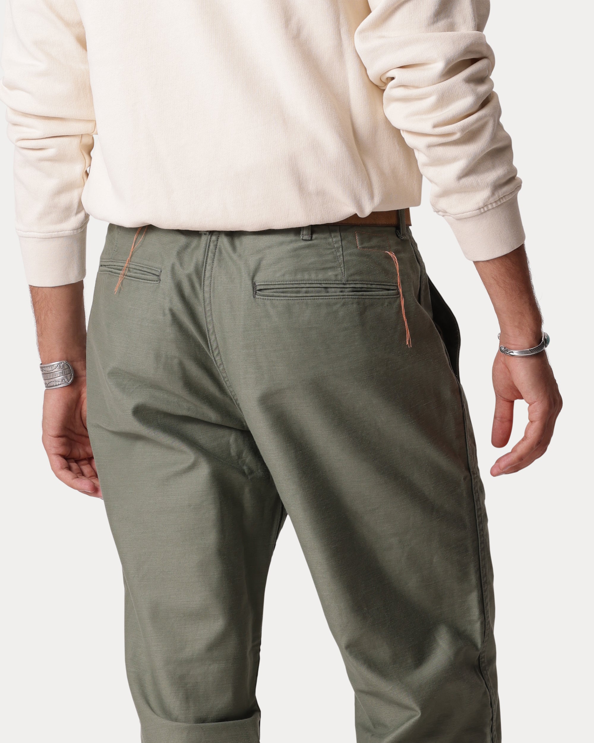 Officer Cotton Satin Chino Pants