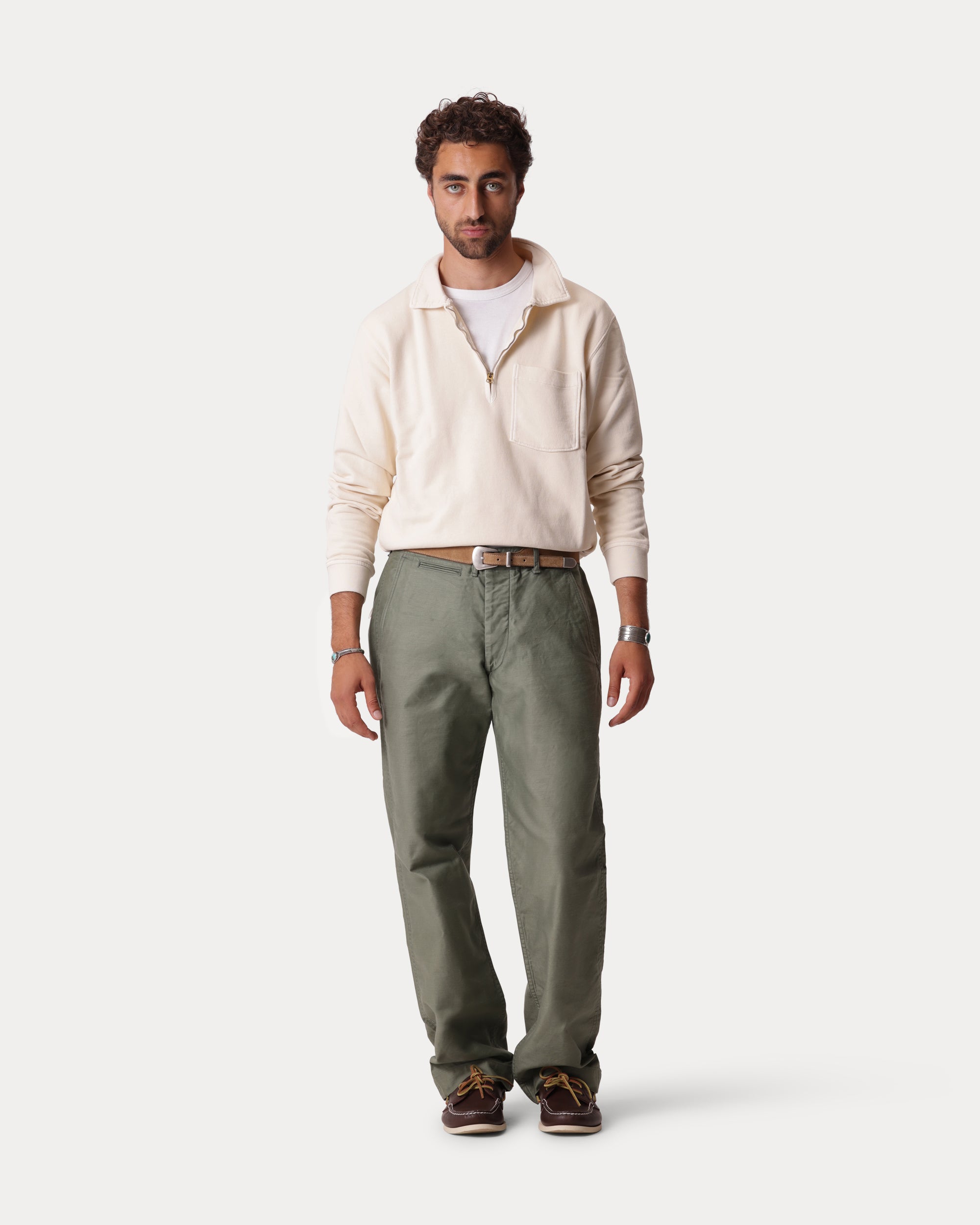 Officer Cotton Satin Chino Pants