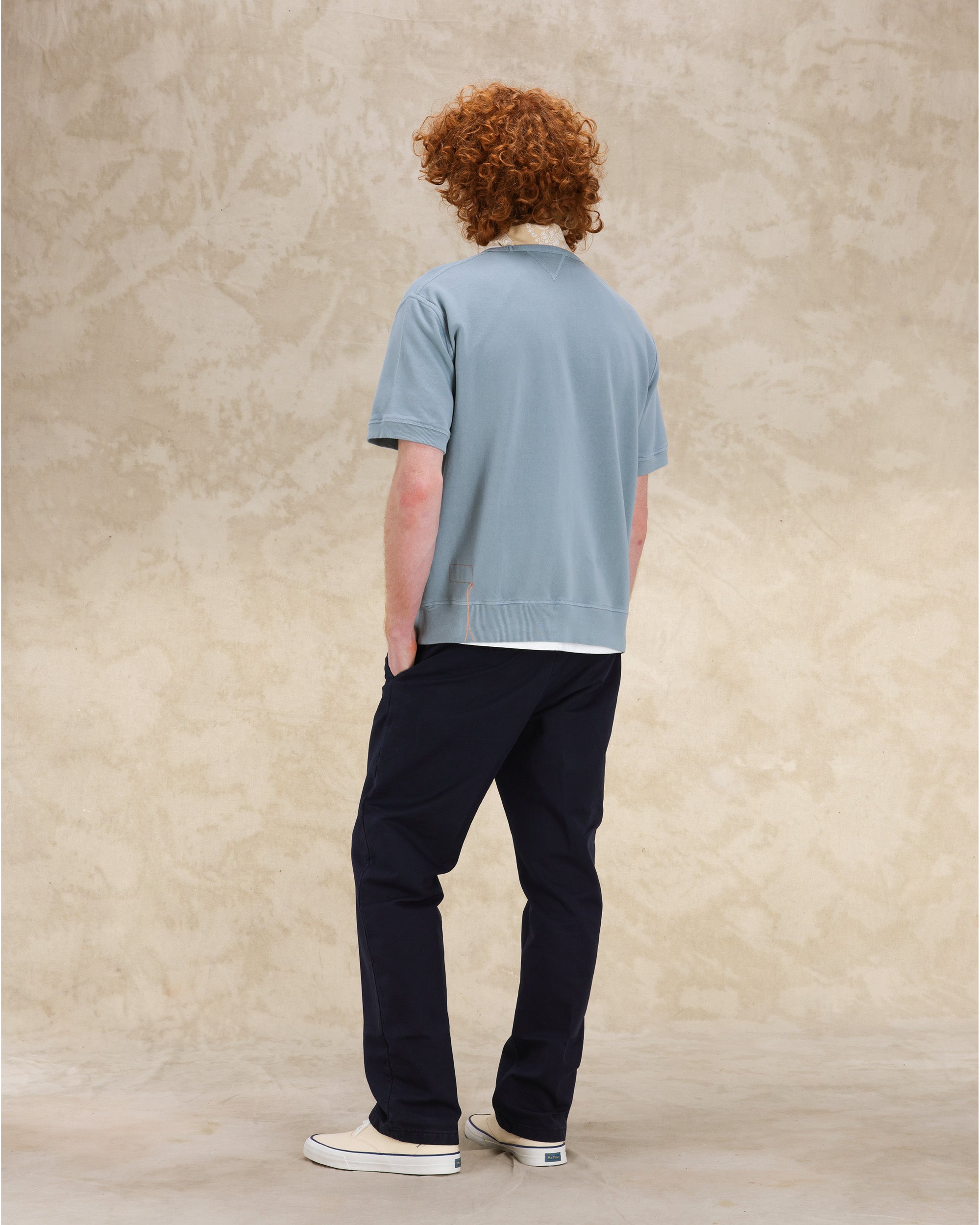 Ohio Felpa Girocollo in Jersey Garzato a Maniche Corte