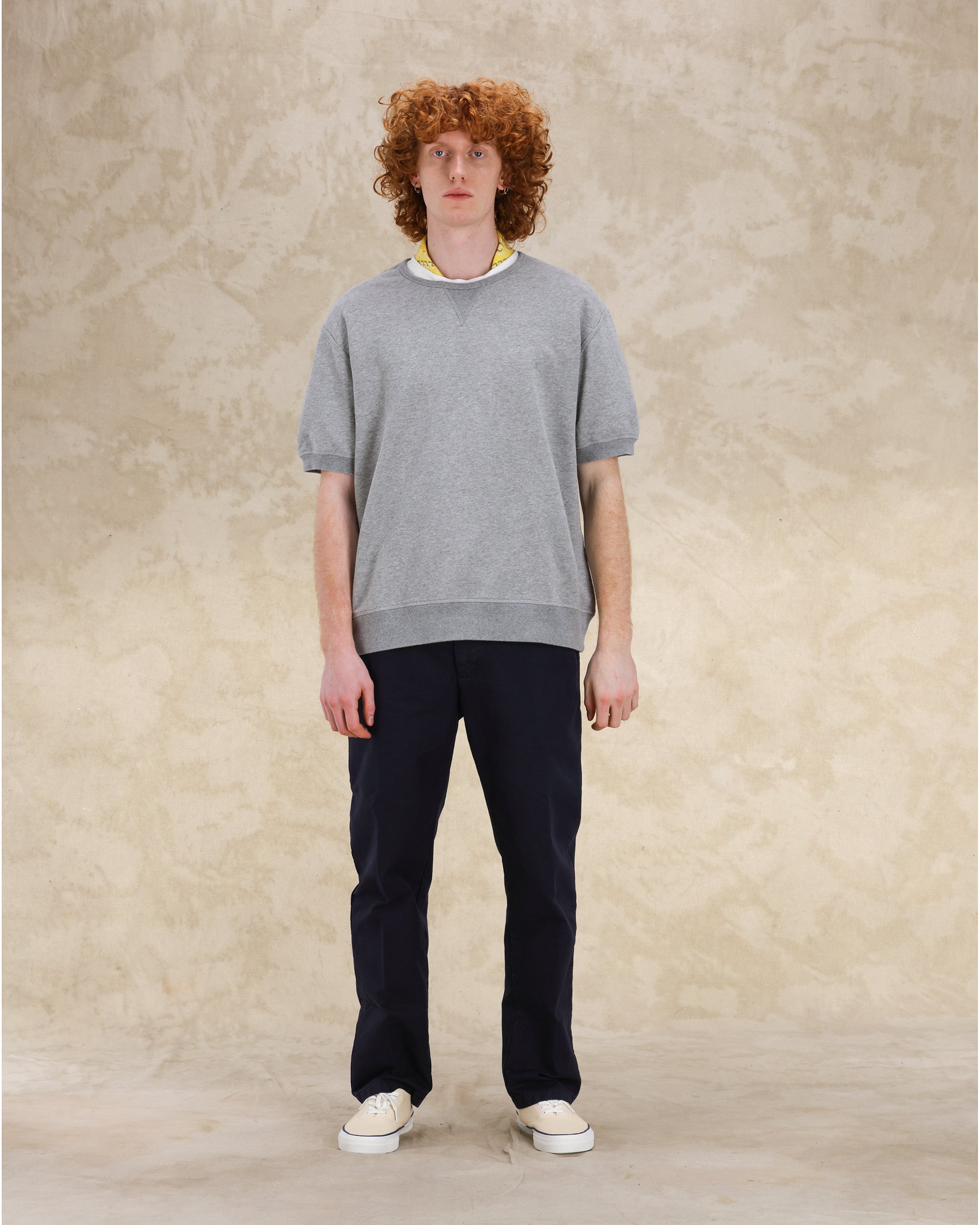 Ohio Felpa Girocollo in Jersey Garzato a Maniche Corte