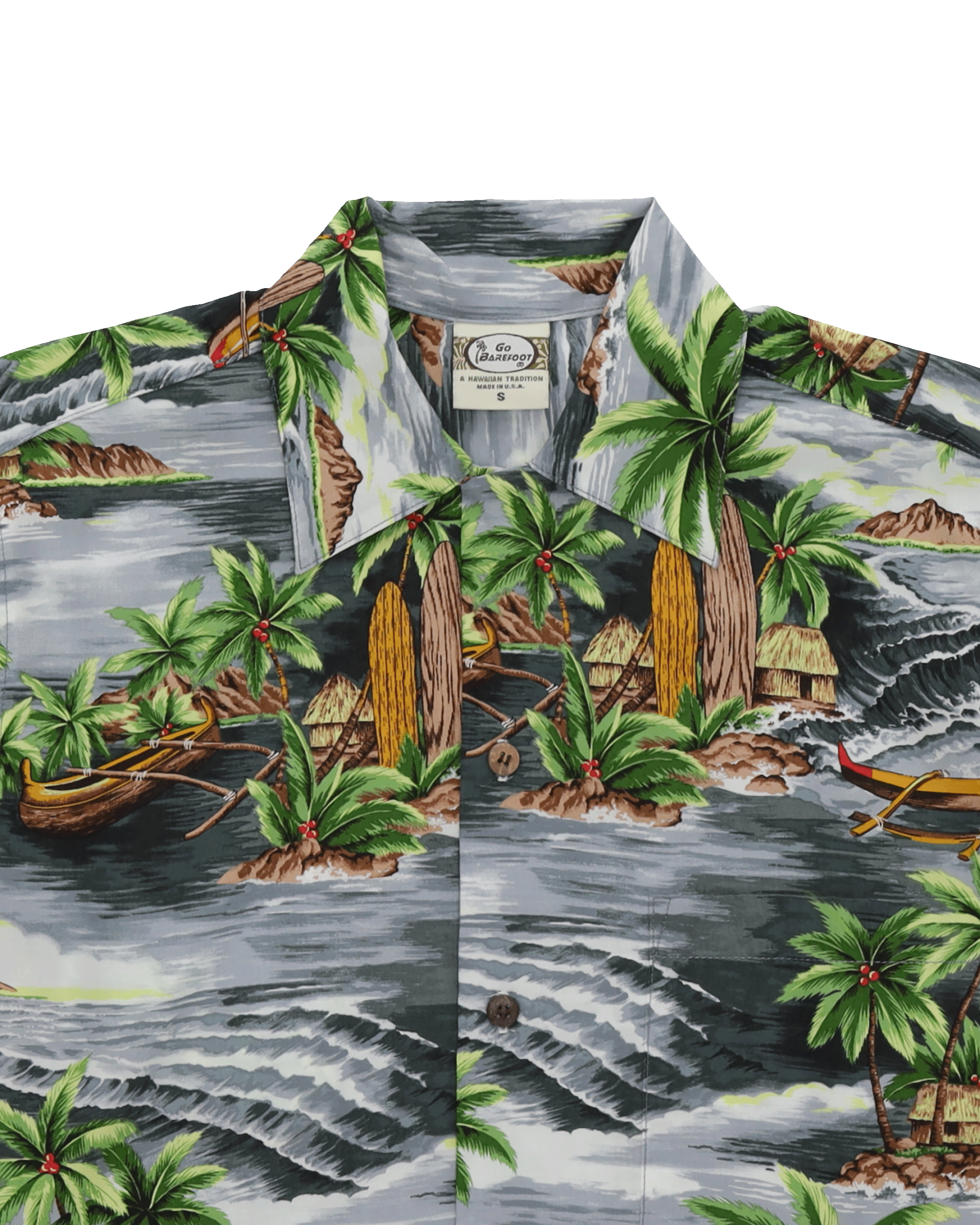 Outrigger Camicia Con Stampa in Cotone a Maniche Corte