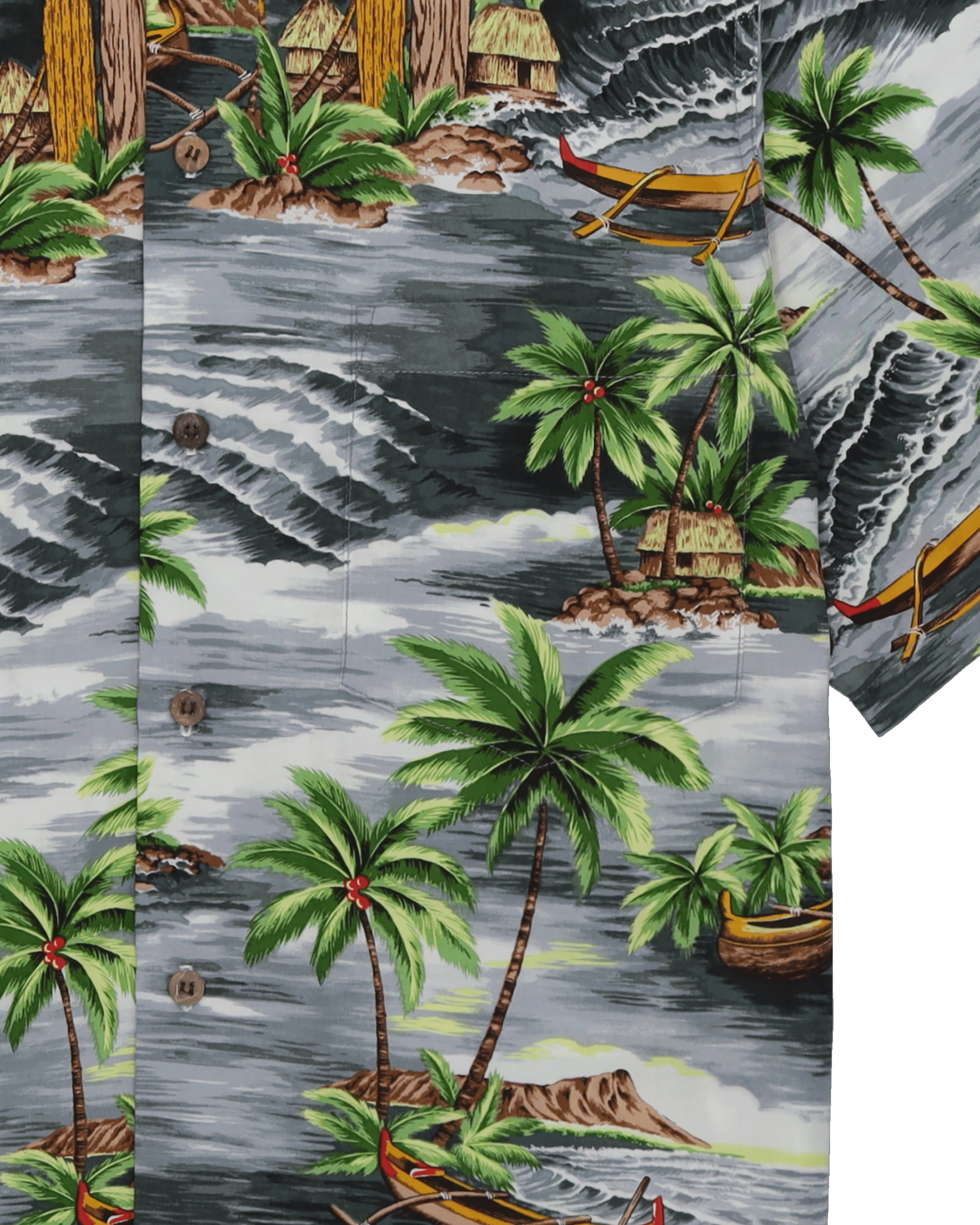 Outrigger Camicia Con Stampa in Cotone a Maniche Corte